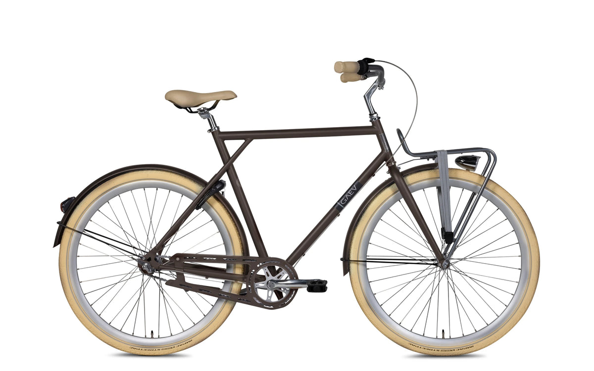 BSP Gaev Herenfiets Donker Eiken L Stalen Frame Retro Design - AE-trading