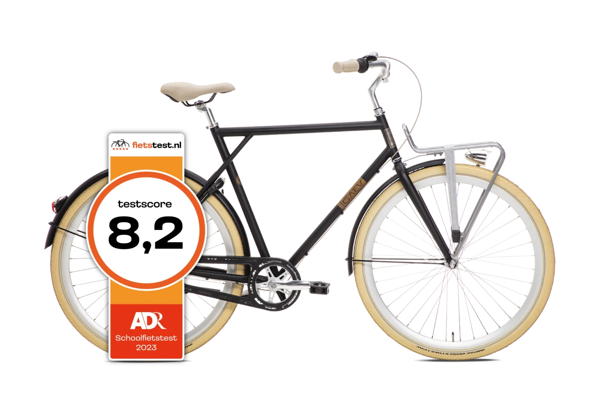 BSP Gaev Herenfiets Onyx Zwart XL Stalen Frame Retro Design - AE-trading