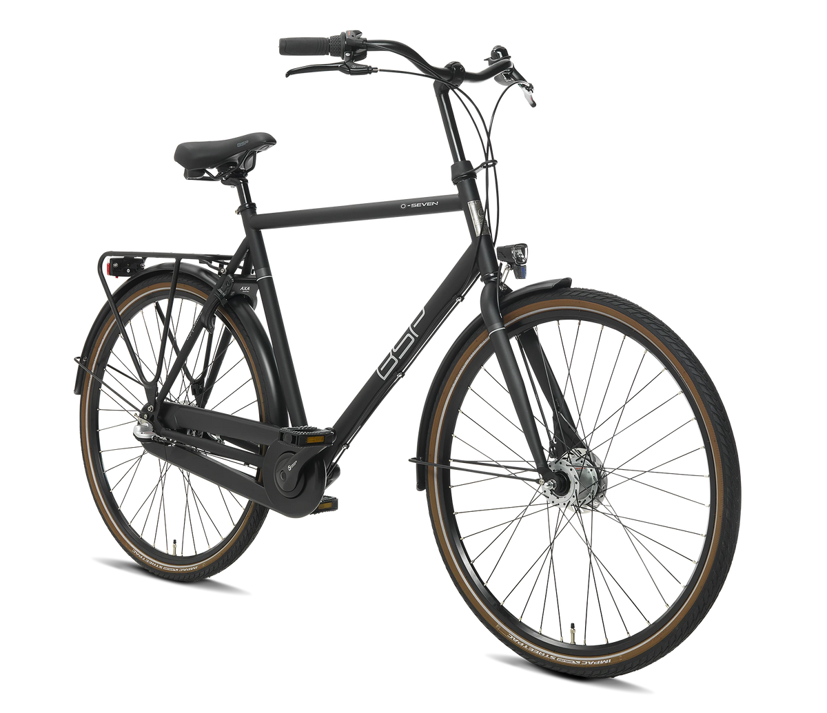 BSP O-Seven N7 Herenfiets Onyx Zwart L Moderne Alleskunner Stadsfiets - AE-trading
