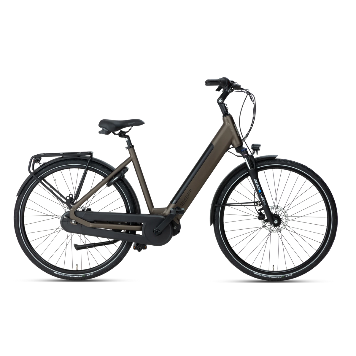BSP Topaz M – Elektrische Stadsfiets 28 inch – Bafang M420 Middenmotor – 470Wh Intube Accu – Shimano Nexus 7 – Dark Oak - AE-trading