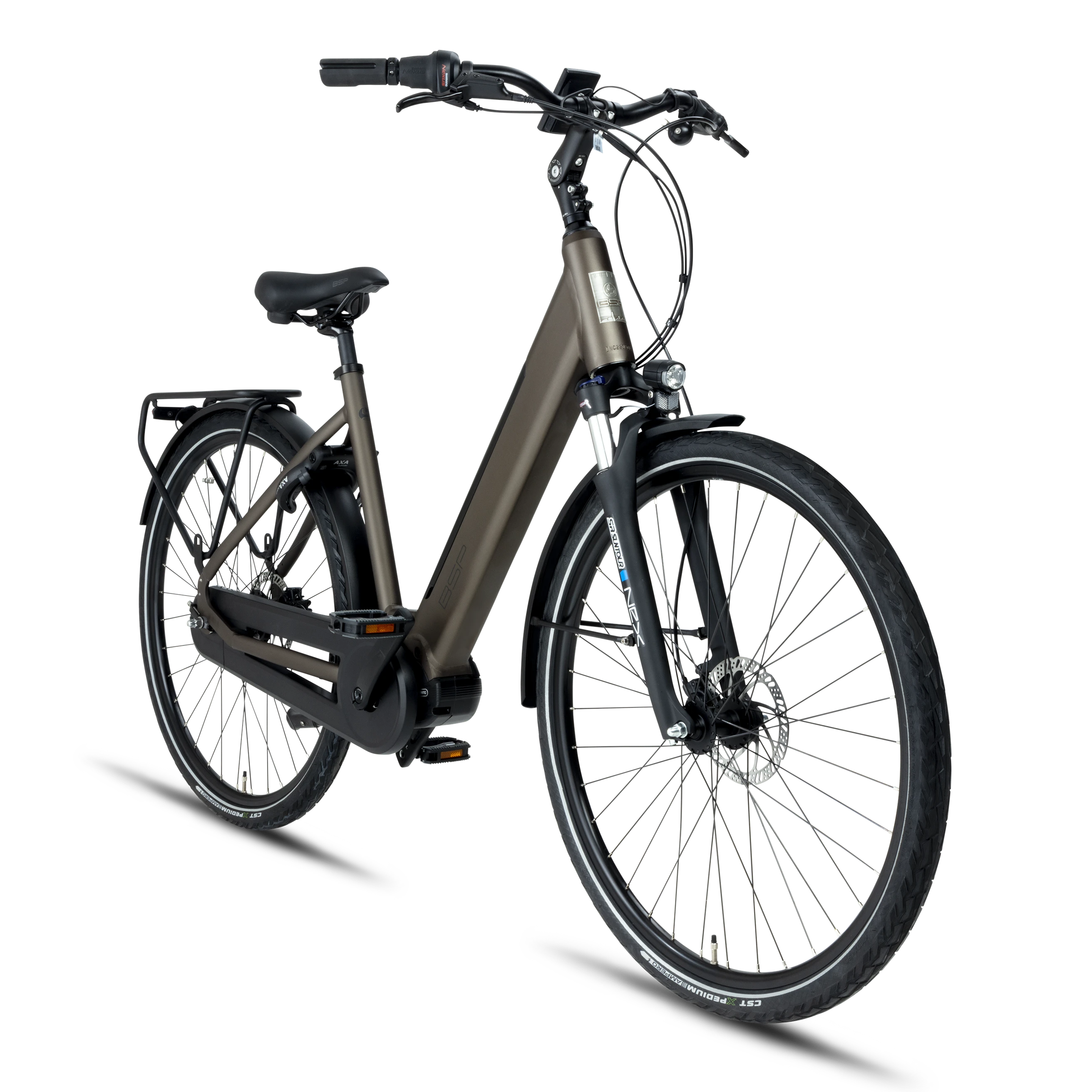 BSP Topaz M – Elektrische Stadsfiets 28 inch – Bafang M420 Middenmotor – 470Wh Intube Accu – Shimano Nexus 7 – Dark Oak - AE-trading