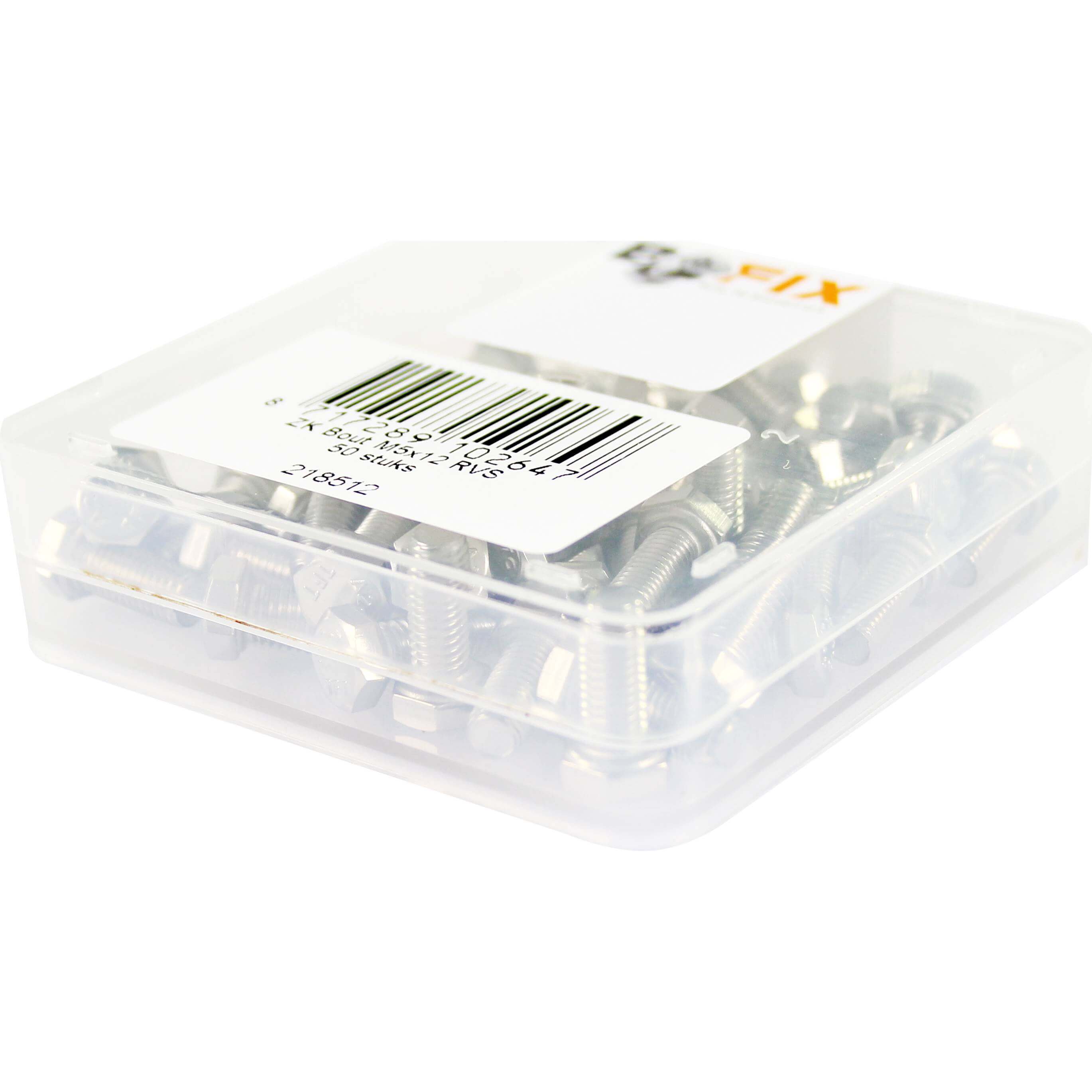 Bofix doos bout zeskante kop M5x12 RVS (50 stuks) - AE-trading