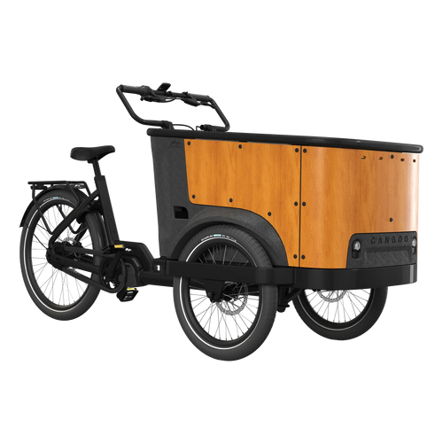 Cangoo Buckle Up – Elektrische Bakfiets - Hout/Zwart - AE-trading