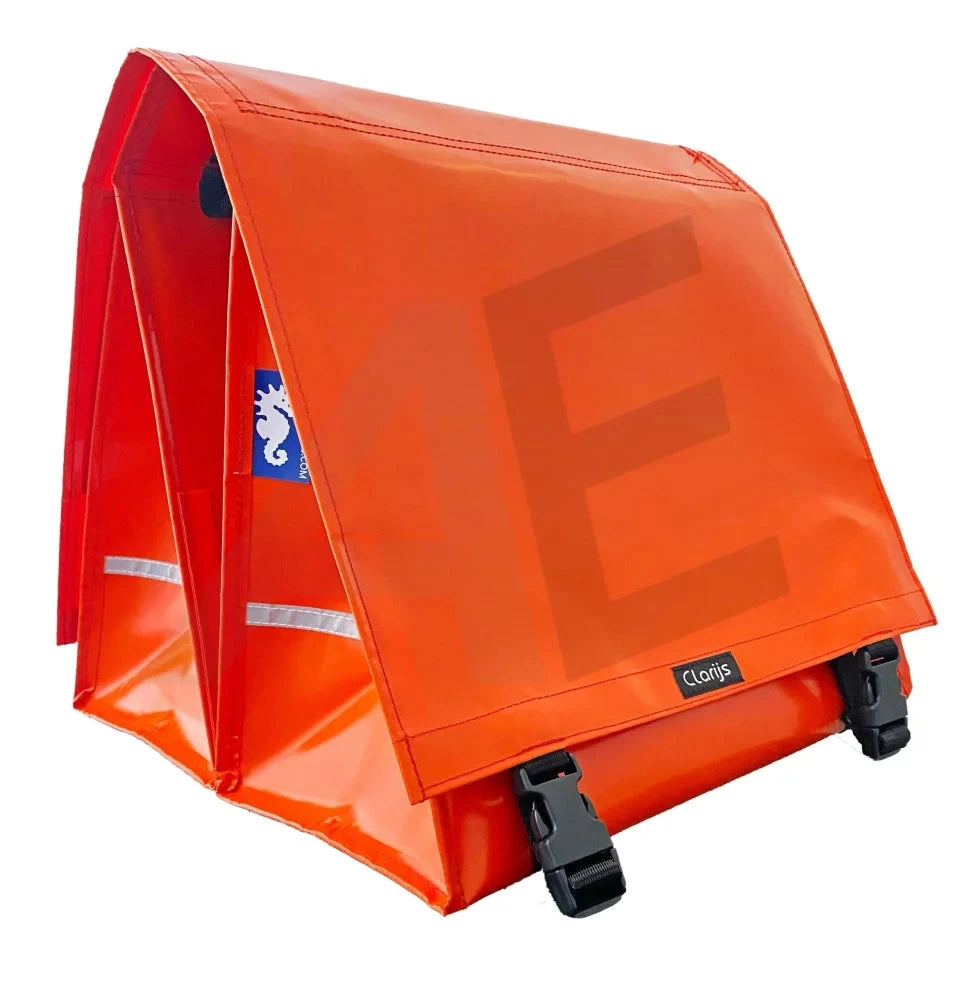 Clarijs fietstas dubbel XL PVC 46L met uitsparing oranje - AE-trading