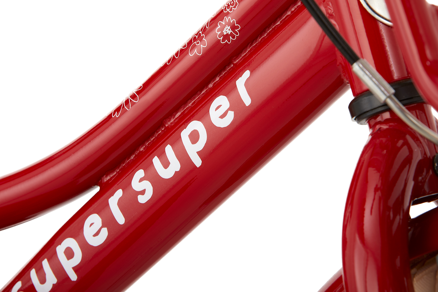 SuperSuper Cooper 12 Girls Kinderfiets Rood – Duurzame & Veilige Kinderfiets met Aluminium Frame en Stabiele Zijwieltjes - AE-trading