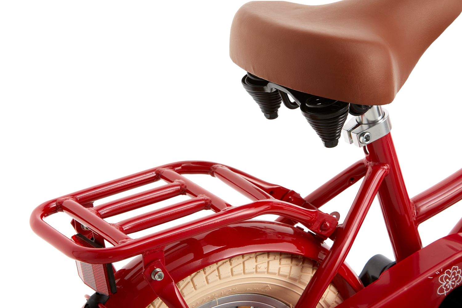 SuperSuper Cooper 12 Girls Kinderfiets Rood – Duurzame & Veilige Kinderfiets met Aluminium Frame en Stabiele Zijwieltjes - AE-trading