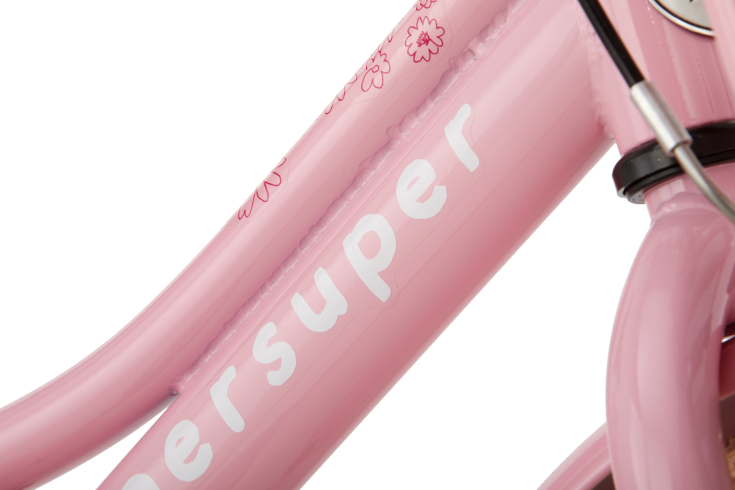 SuperSuper Cooper 14 Kinderfiets Roze – Beginnersfiets met Lichtgewicht Aluminium Frame en Inclusief Zijwieltjes voor Stabiliteit - AE-trading