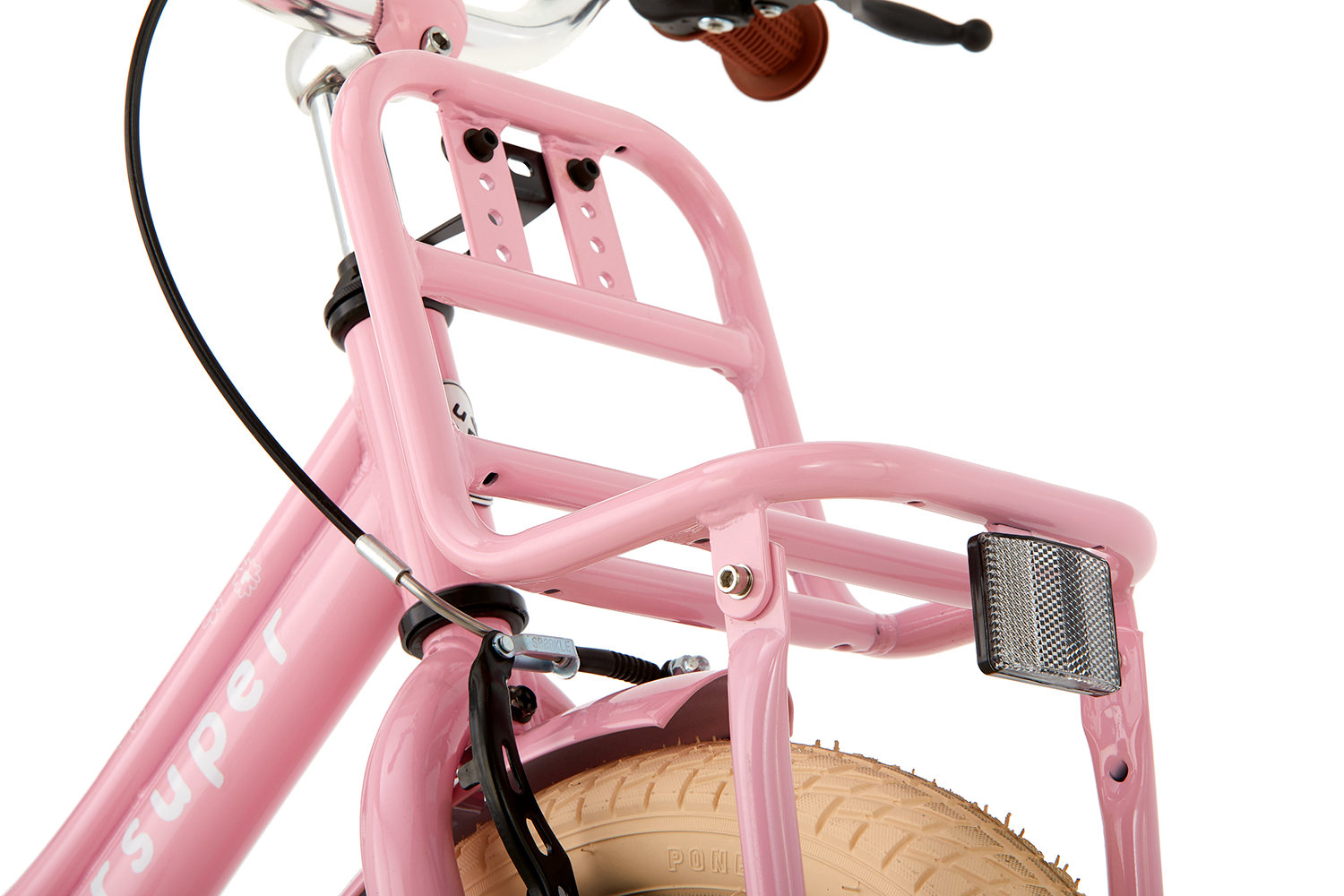 SuperSuper Cooper 16 Kinderfiets Roze – Comfortabele Meisjesfiets met Lichtgewicht Frame en Stabiele Zijwieltjes - AE-trading