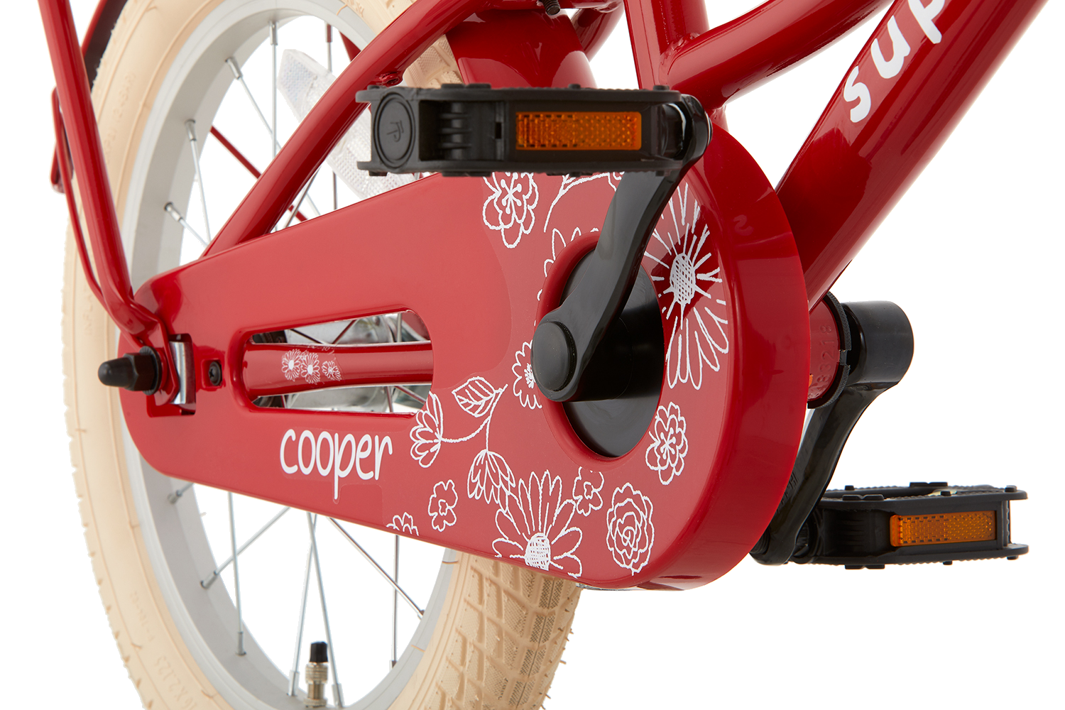 SuperSuper Cooper 16 Kinderfiets Rood – Stoere Jongensfiets met Veilig Aluminium Frame en Lichtgewicht Ontwerp - AE-trading