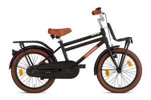 SuperSuper Cooper 18 Kinderfiets Mat Zwart – Sportieve en Sterke Jongensfiets met Lichtgewicht Frame en Veiligheidshandvatten - AE-trading