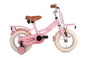 SuperSuper Cooper Bamboo 12 Kinderfiets Roze – Inclusief Zijwieltjes, Perfect voor Beginners met Stevig Aluminium Frame - AE-trading