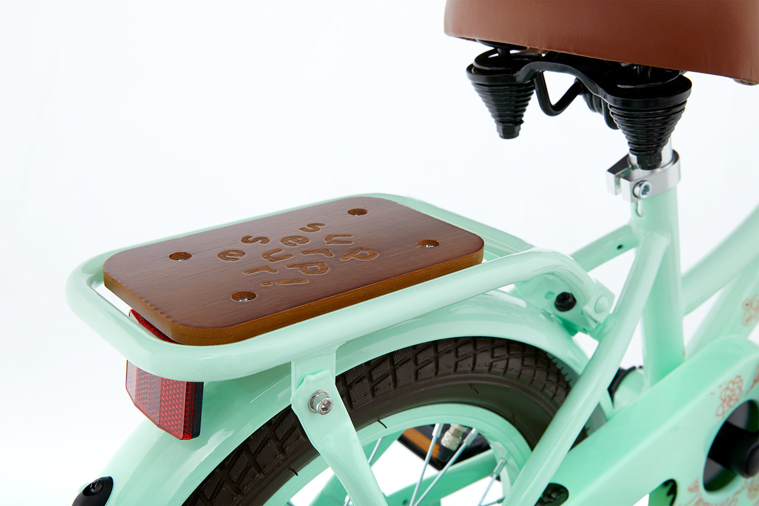 SuperSuper Cooper Bamboo 14 Kinderfiets Pistache – Inclusief Zijwieltjes, Duurzame Kinderfiets met Comfortabel Zadel en Veiligheidskenmerken - AE-trading