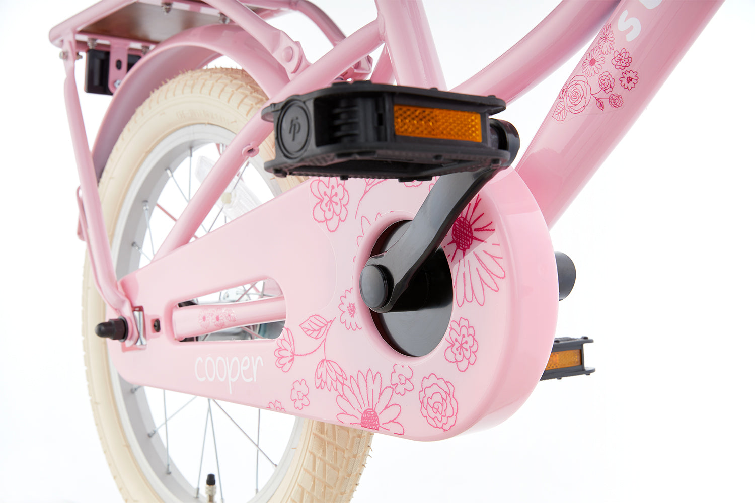 SuperSuper Cooper Bamboo 16 Kinderfiets Roze – Milieuvriendelijke Kinderfiets met Duurzaam Aluminium Frame en Betrouwbare Remmen - AE-trading