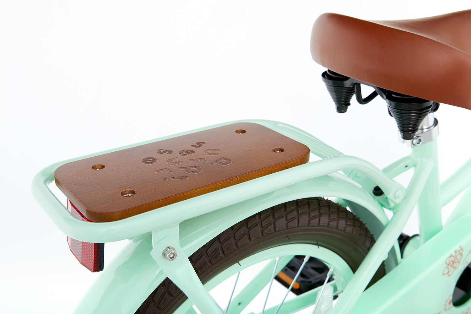 SuperSuper Cooper Bamboo 16 Kinderfiets Pistache – Comfortabele Kinderfiets met Lichtgewicht Frame en Veiligheidshandvatten - AE-trading