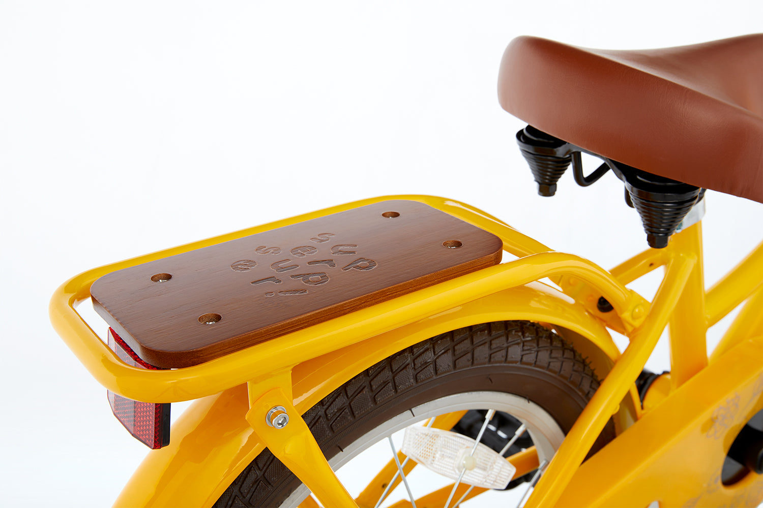 SuperSuper Cooper Bamboo 16 Kinderfiets Geel – Stevige Kinderfiets met Aluminium Frame en Betrouwbare Naafversnelling - AE-trading