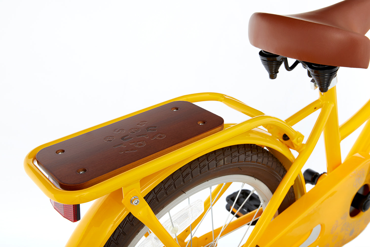 SuperSuper Cooper Bamboo 18 Kinderfiets Geel – Veilig & Praktisch Ontworpen Kinderfiets met Aluminium Frame en Comfortabel Zadel - AE-trading