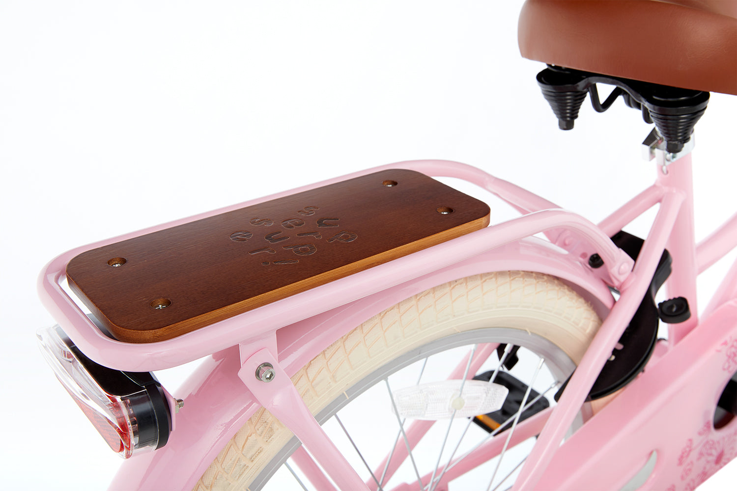 SuperSuper Cooper Bamboo 20 Inch Kinderfiets Roze – Milieuvriendelijke Jongens- en Meisjesfiets met Kwalitatieve Remmen en Lichtgewicht Frame - AE-trading