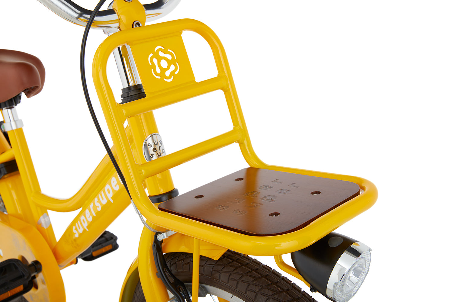 SuperSuper Cooper Bamboo 20 Kinderfiets Geel – Robuuste & Veilige Kinderfiets met Aluminium Frame en Stevige Zijwieltjes - AE-trading