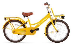 SuperSuper Cooper Bamboo 20 Kinderfiets Geel – Robuuste & Veilige Kinderfiets met Aluminium Frame en Stevige Zijwieltjes - AE-trading