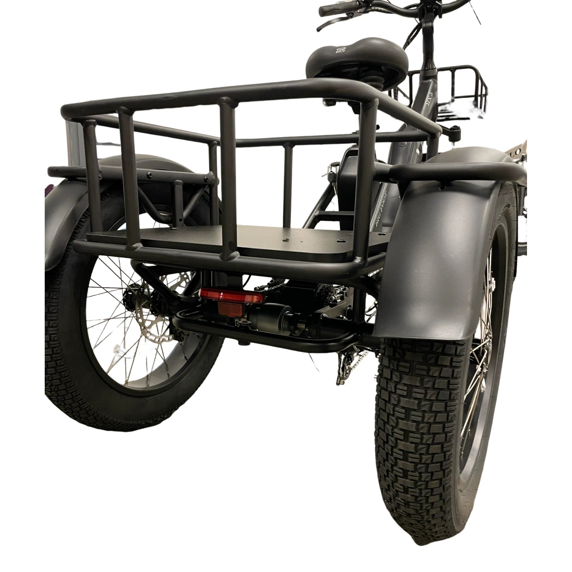 Diablo Big Foot Fatbike Driewieler Fiets Elektrisch Cargo - Mat zwart - Twee accu's - AE-trading