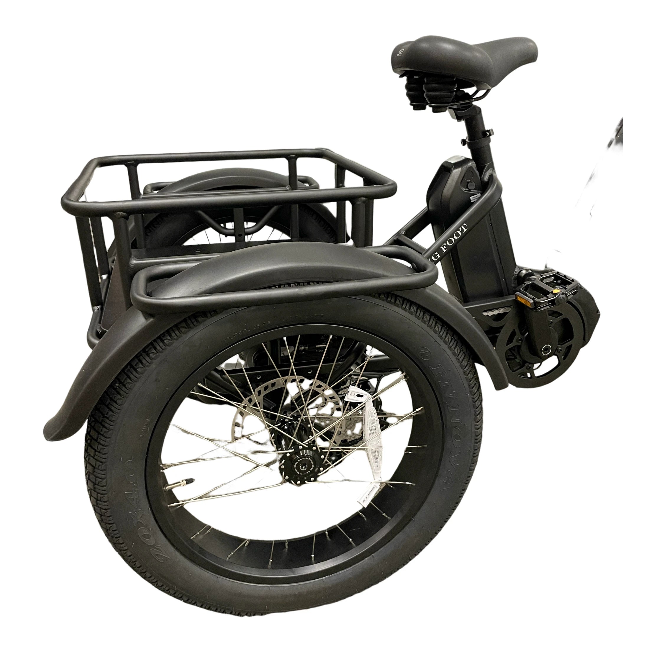 Diablo Big Foot Fatbike Driewieler Fiets Elektrisch Cargo - Mat zwart - Twee accu's - AE-trading