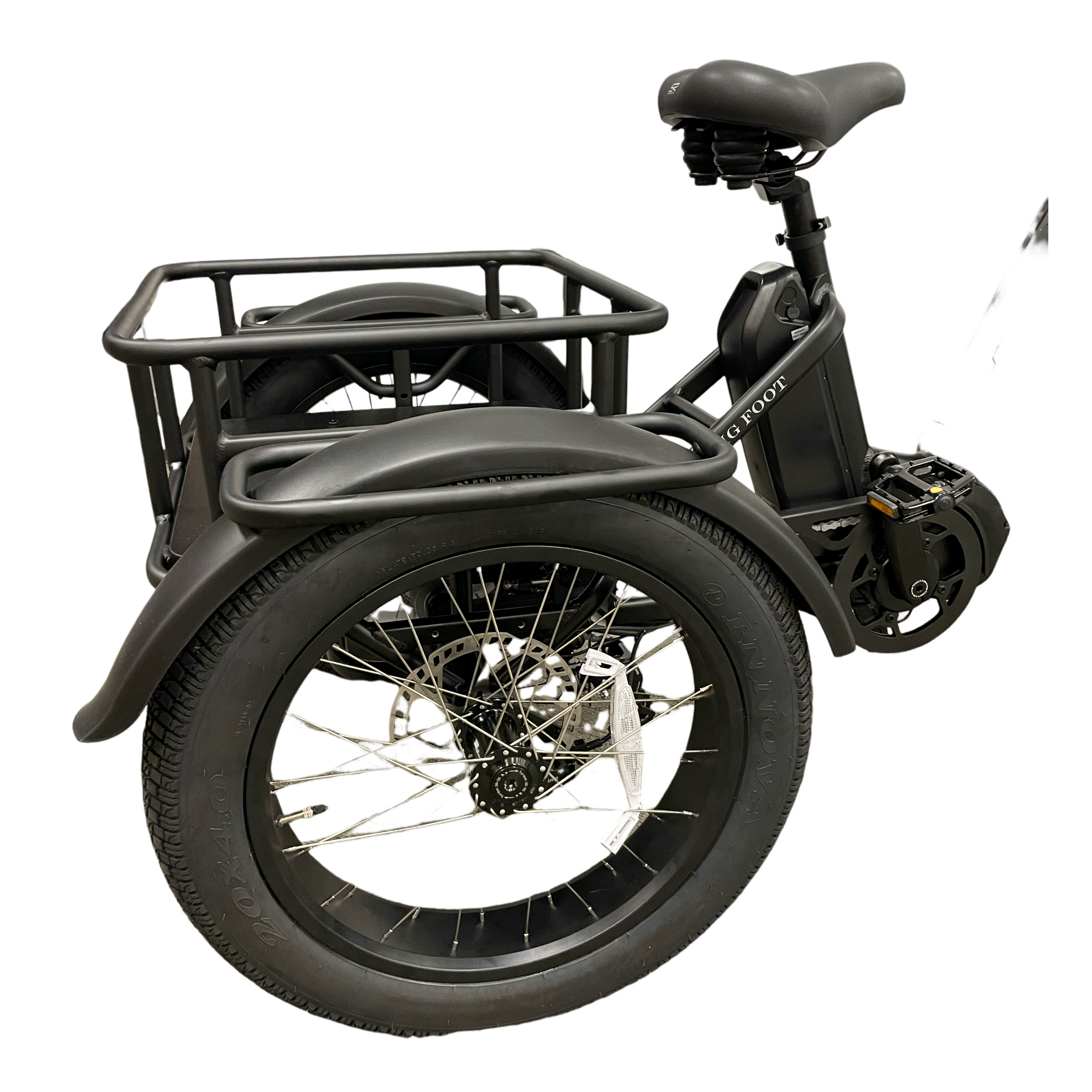 Diablo Big Foot Fatbike Driewieler Fiets Elektrisch Cargo - Mat zwart - Twee accu's - AE-trading