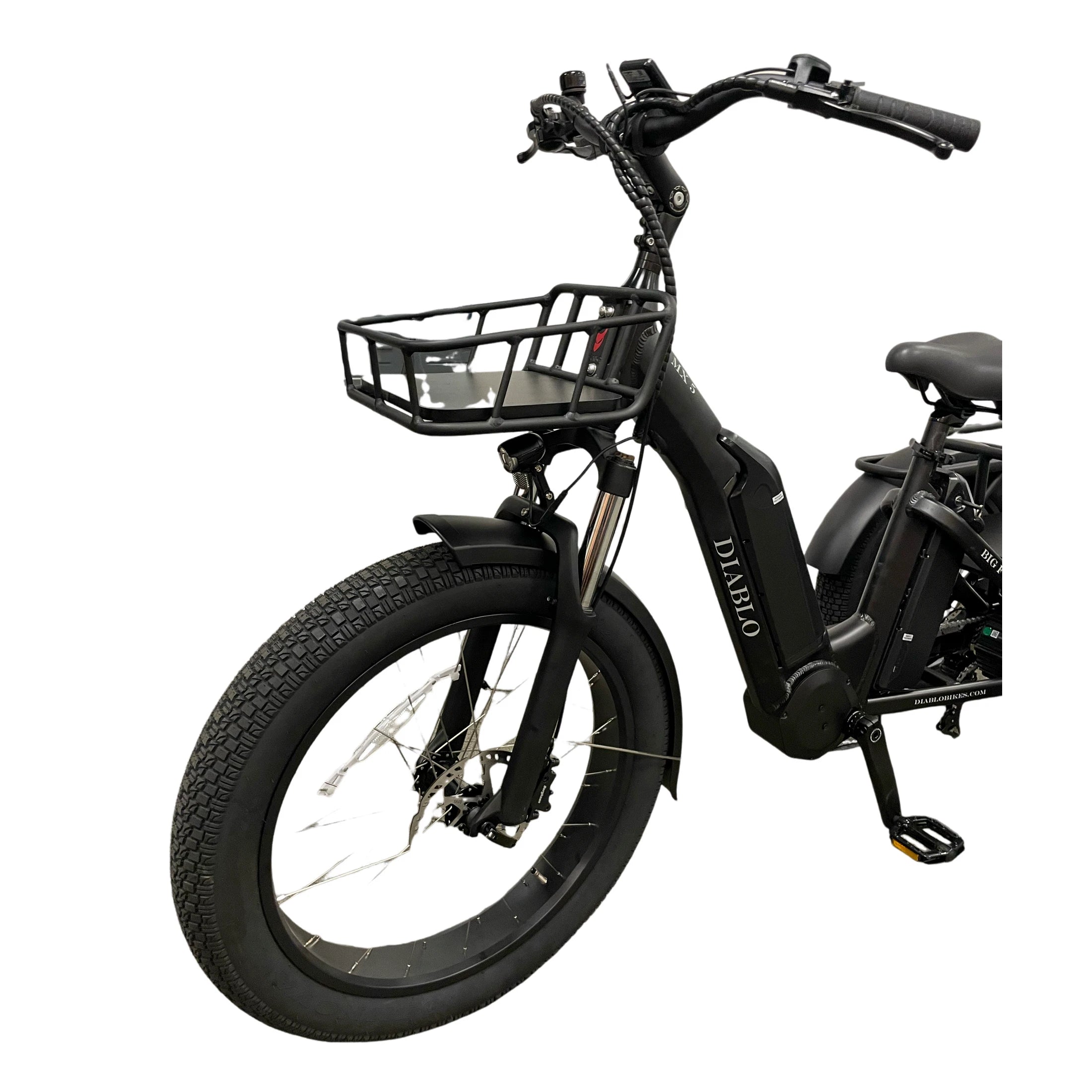 Diablo Big Foot Fatbike Driewieler Fiets Elektrisch Cargo - Mat zwart - Twee accu's - AE-trading