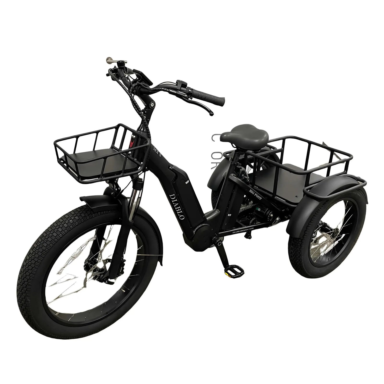 Diablo Big Foot - Fatbike Driewieler - Mat Zwart - AE-trading