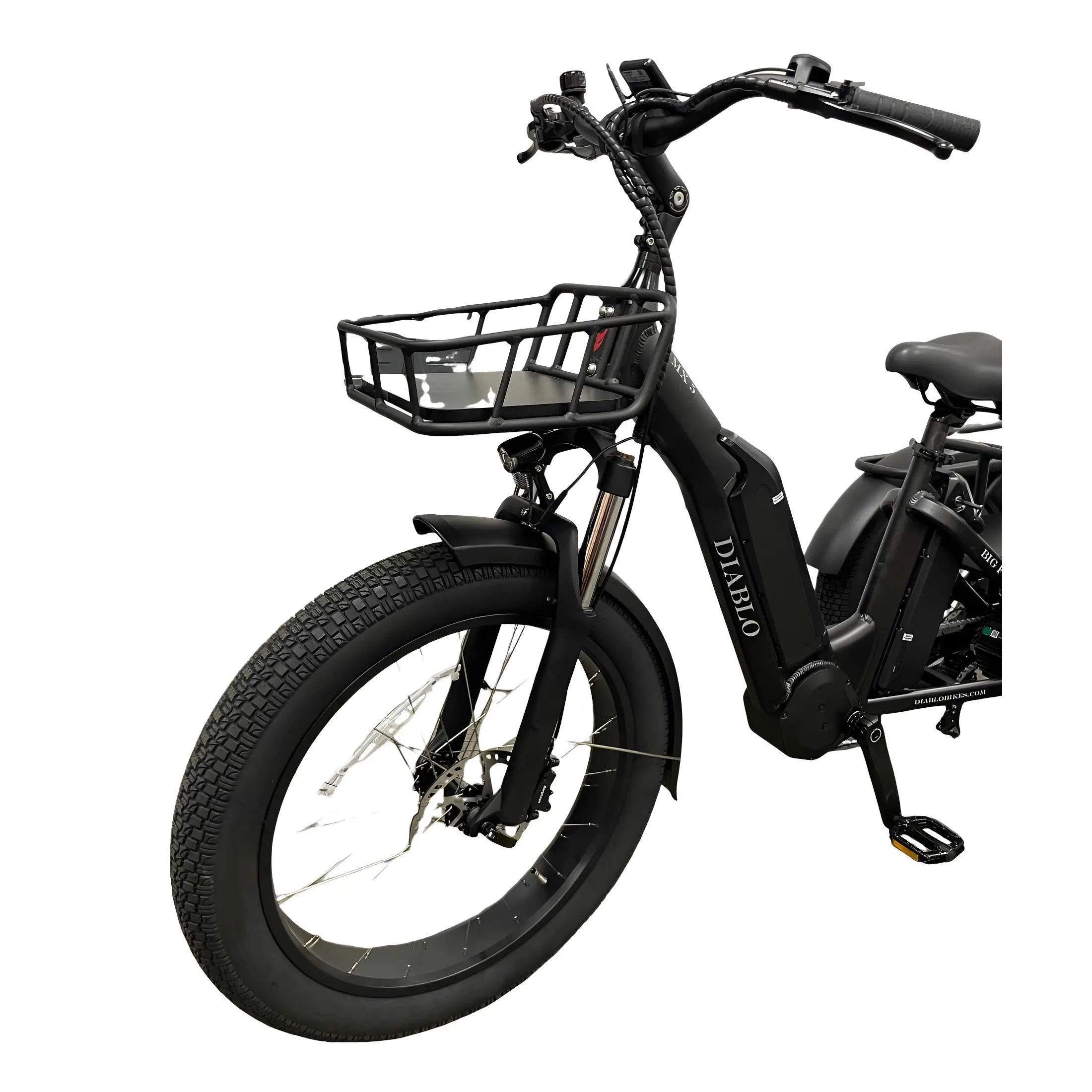 Diablo Big Foot Fatbike Driewieler Fiets Elektrisch Cargo - Mat zwart - Twee accu's - AE-trading