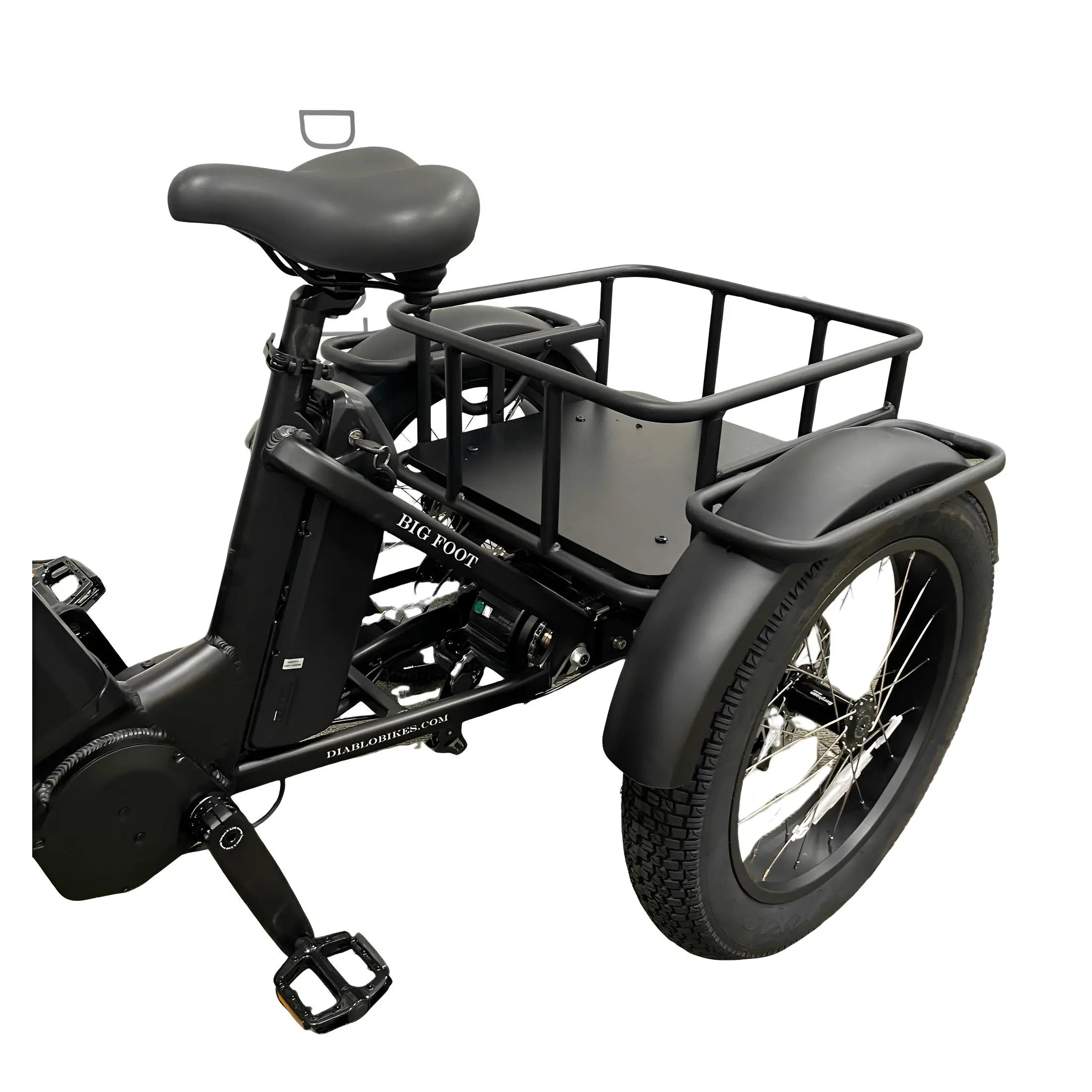 Diablo Big Foot Fatbike Driewieler Fiets Elektrisch Cargo - Mat zwart - Twee accu's - AE-trading