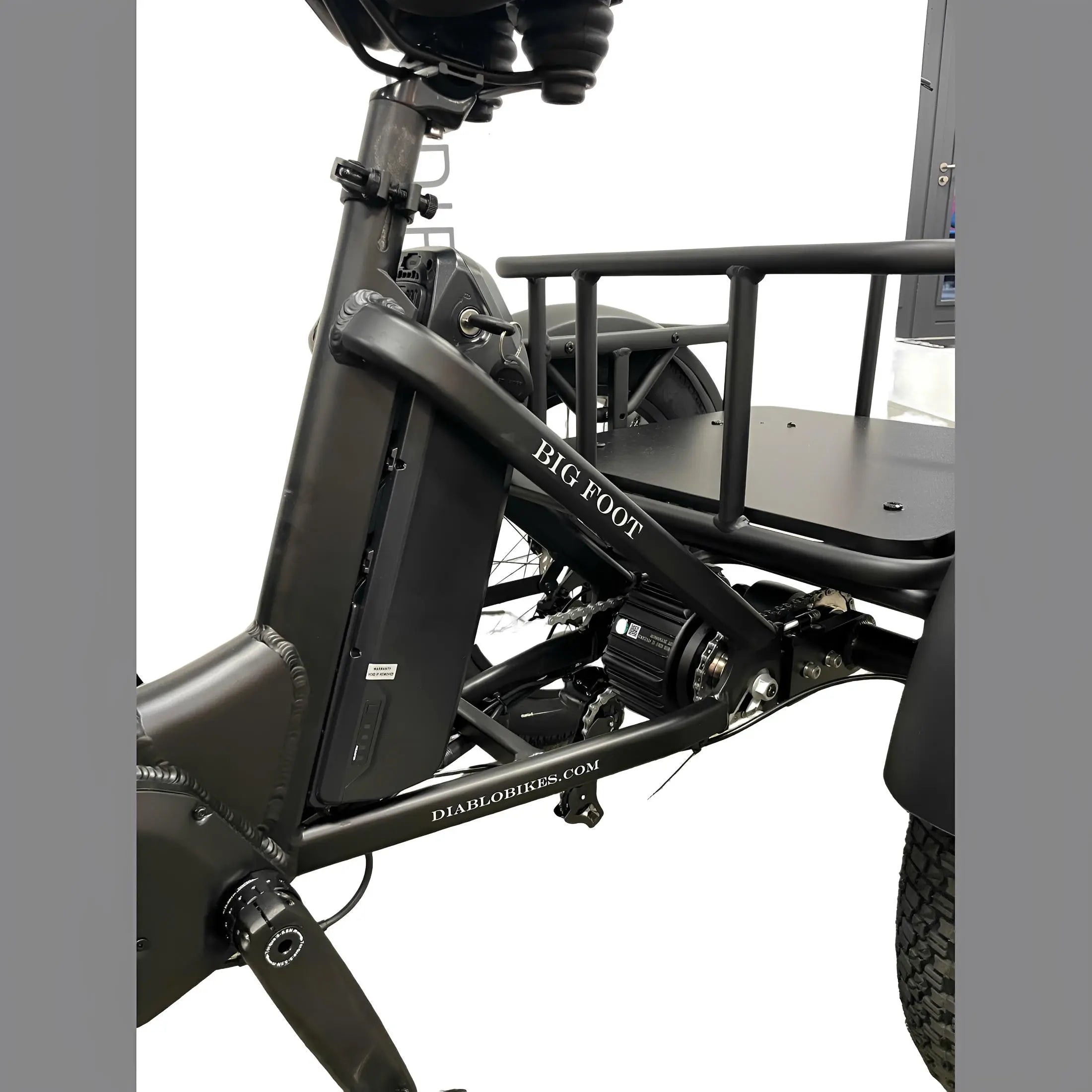 Diablo Big Foot Fatbike Driewieler Fiets Elektrisch Cargo - Mat zwart - Twee accu's - AE-trading