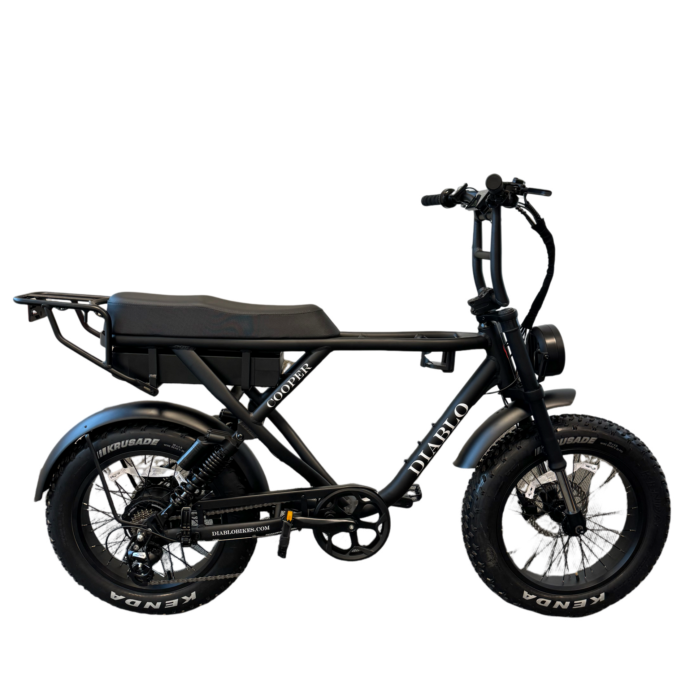 Diablo Cooper Fatbike 7DR Shimano Versnellingen Met Hydraulische remmen - Mat zwart