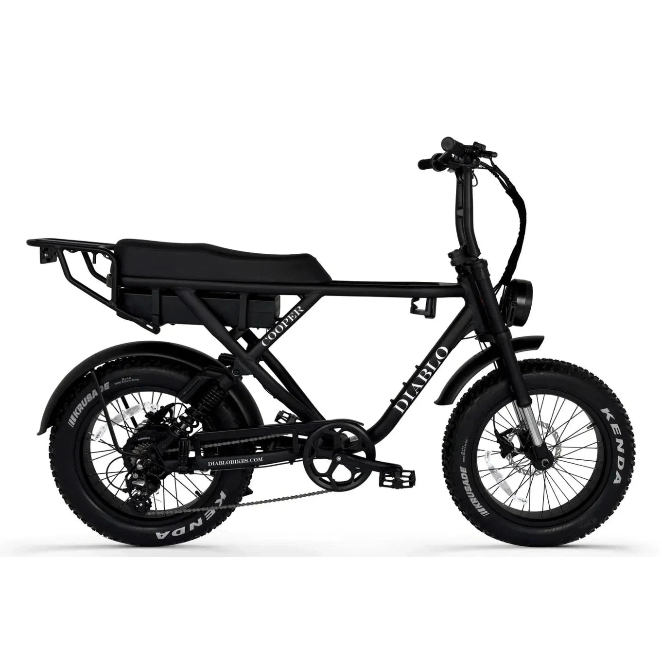 Diablo Cooper Fatbike 7DR Shimano Versnellingen Met Hydraulische remmen - Mat zwart
