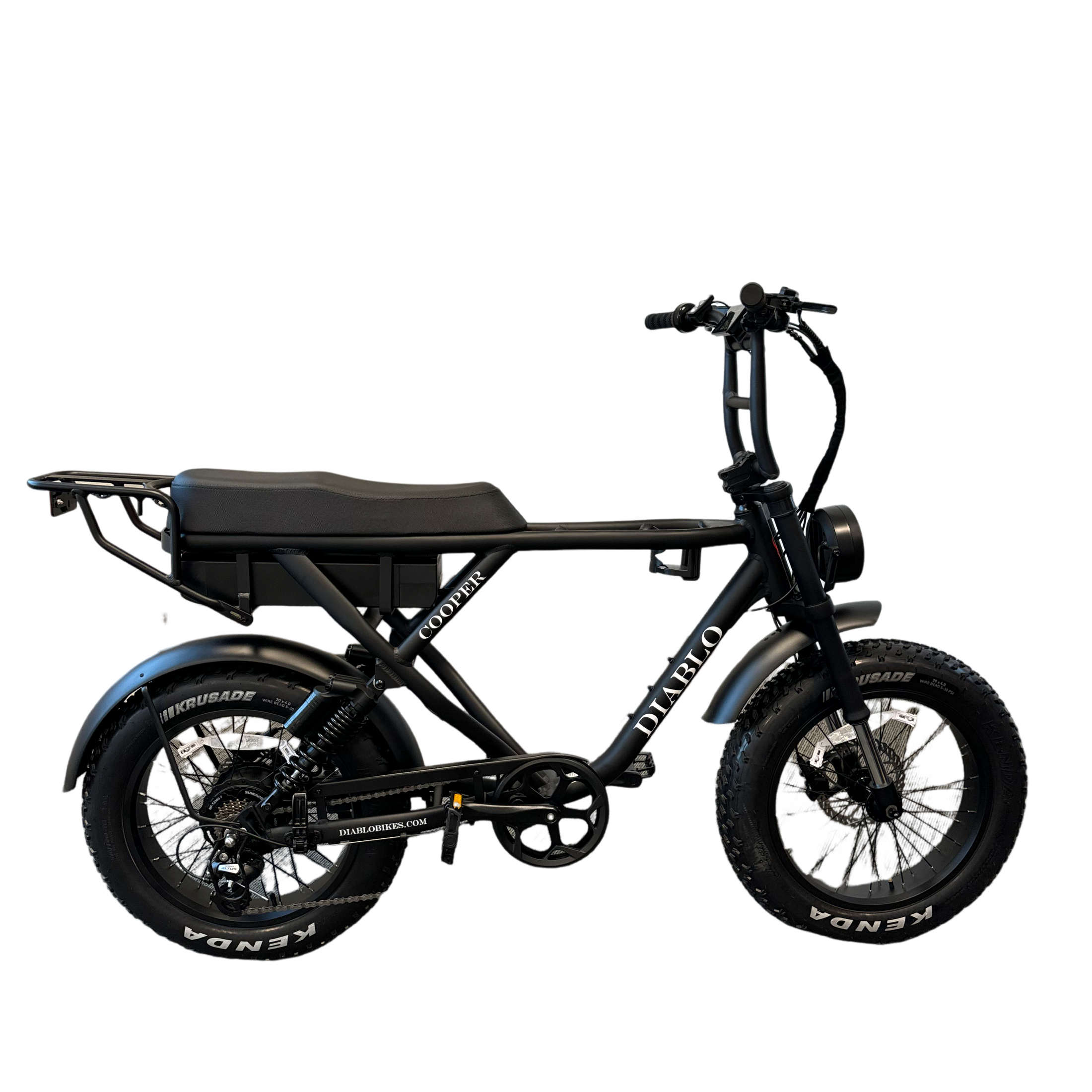 Diablo Cooper Fatbike 7DR Shimano Versnellingen Met Hydraulische remmen - Mat zwart