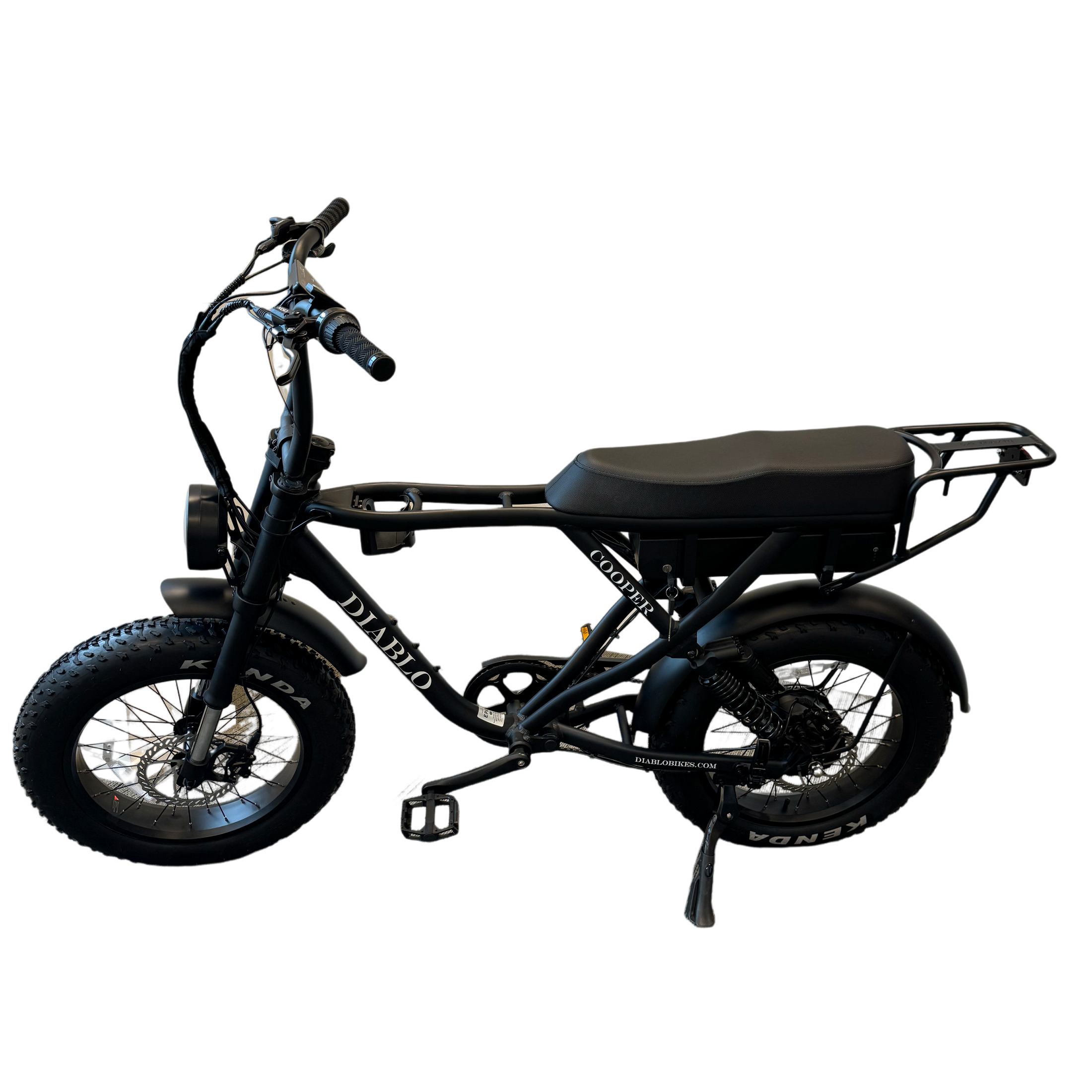 Diablo Cooper Fatbike 7DR Shimano Versnellingen Met Hydraulische remmen - Mat zwart