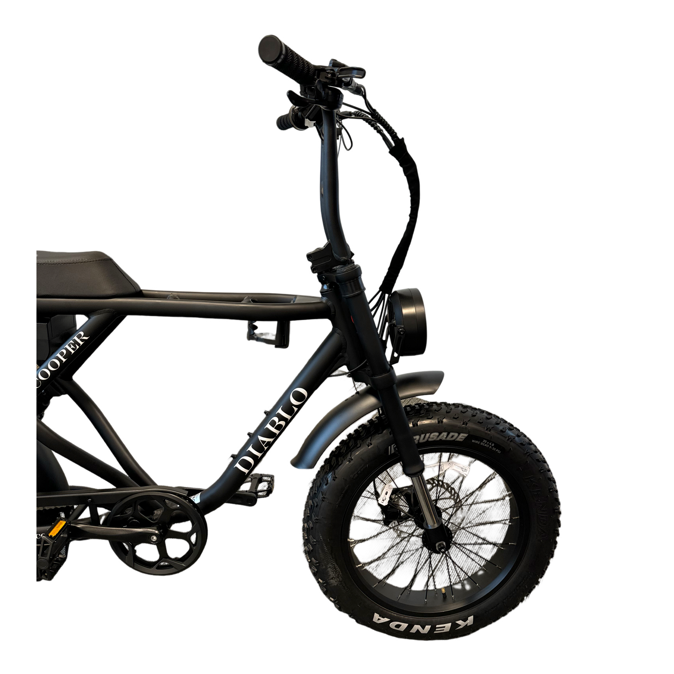 Diablo Cooper Fatbike 7DR Shimano Versnellingen Met Hydraulische remmen - Mat zwart