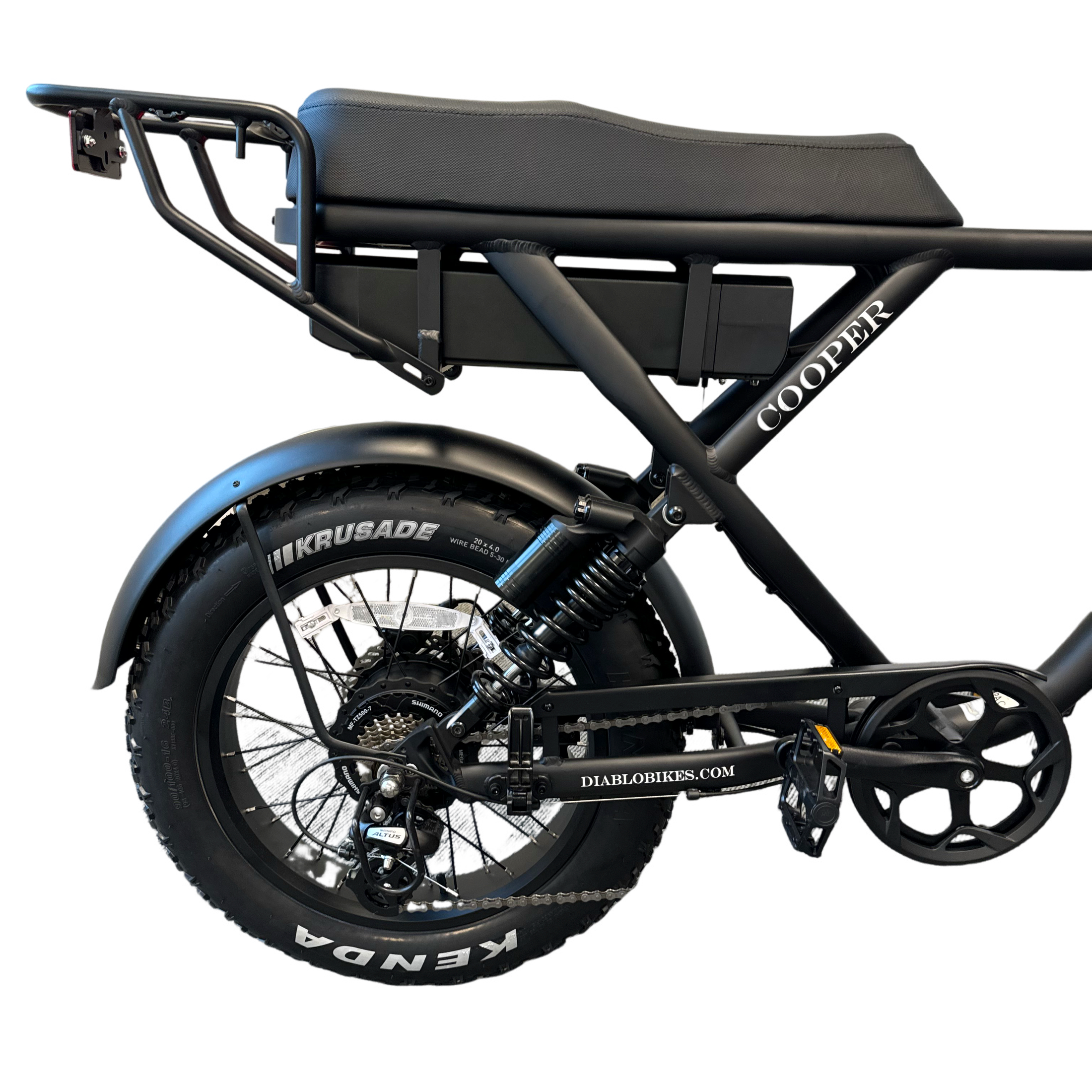 Diablo Cooper Fatbike 7DR Shimano Versnellingen Met Hydraulische remmen - Mat zwart