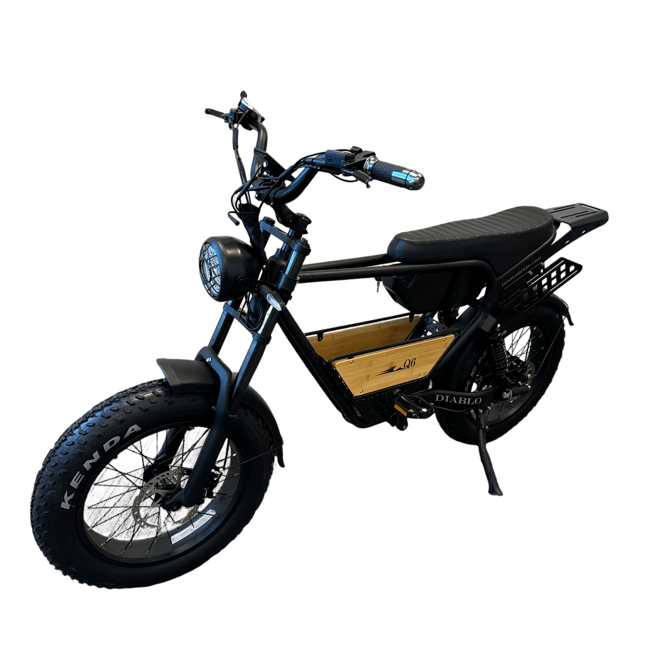 Diablo Q6 Fatbike 7RD Shimano Versnellingen en Hydraulische remmen inclusief alle accessoires - Mat zwart - AE-trading