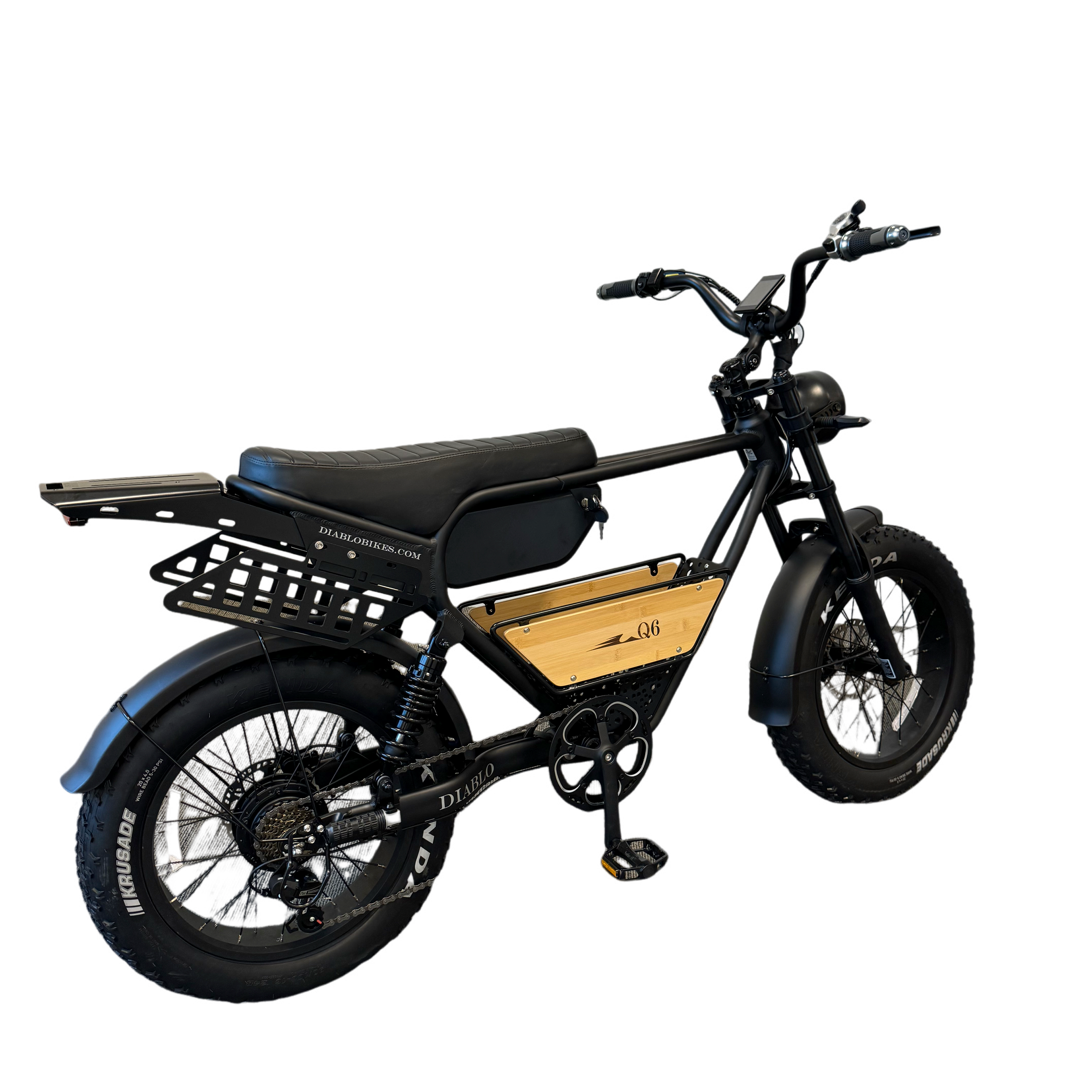 Diablo Q6 Fatbike 7RD Shimano Versnellingen en Hydraulische remmen inclusief alle accessoires - Mat zwart - AE-trading