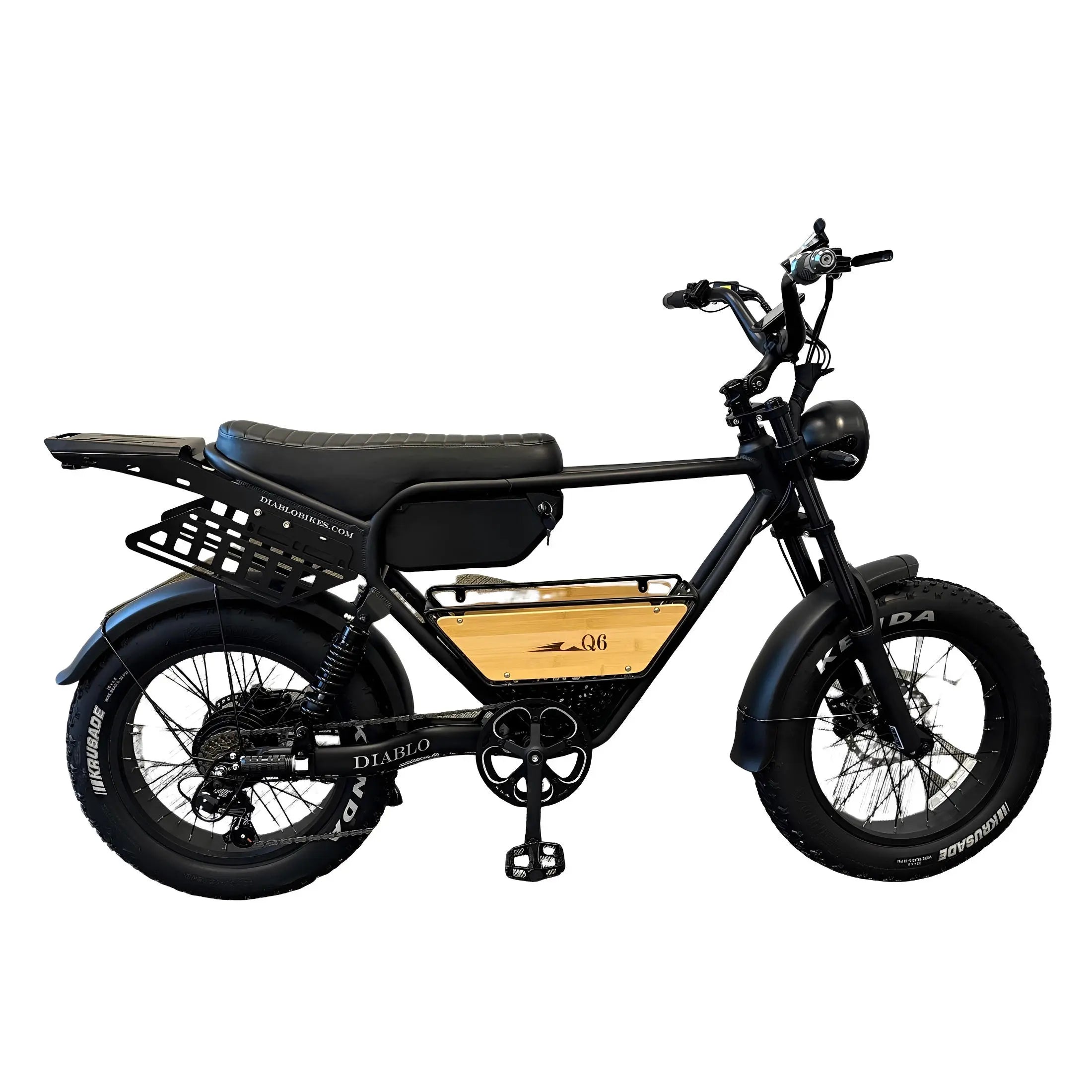 Diablo Q6 Fatbike 7RD Shimano Versnellingen en Hydraulische remmen inclusief alle accessoires - Mat zwart - AE-trading