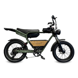 Diablo Q6 Fatbike 7RD Shimano en Hydraulische remmen met alle Accessoires - Mat Groen - AE-trading