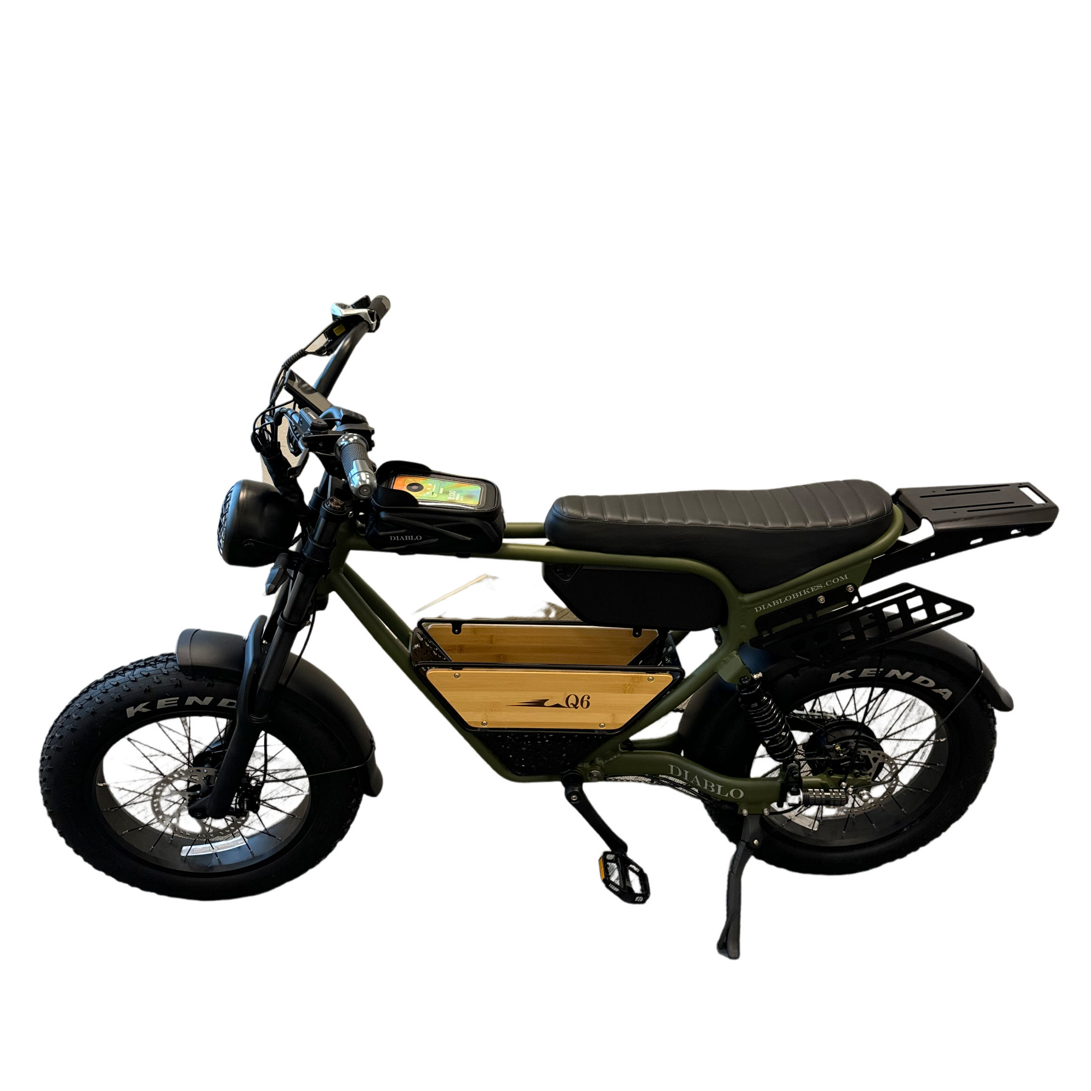 Diablo Q6 Fatbike 7RD Shimano en Hydraulische remmen met alle Accessoires - Mat Groen - AE-trading