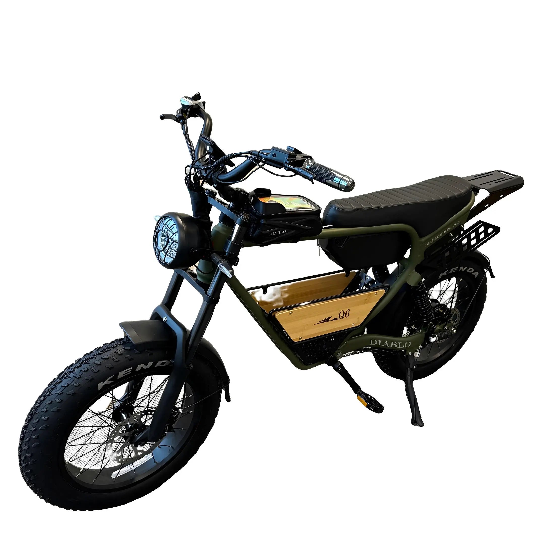 Diablo Q6 Fatbike 7RD Shimano en Hydraulische remmen met alle Accessoires - Mat Groen - AE-trading