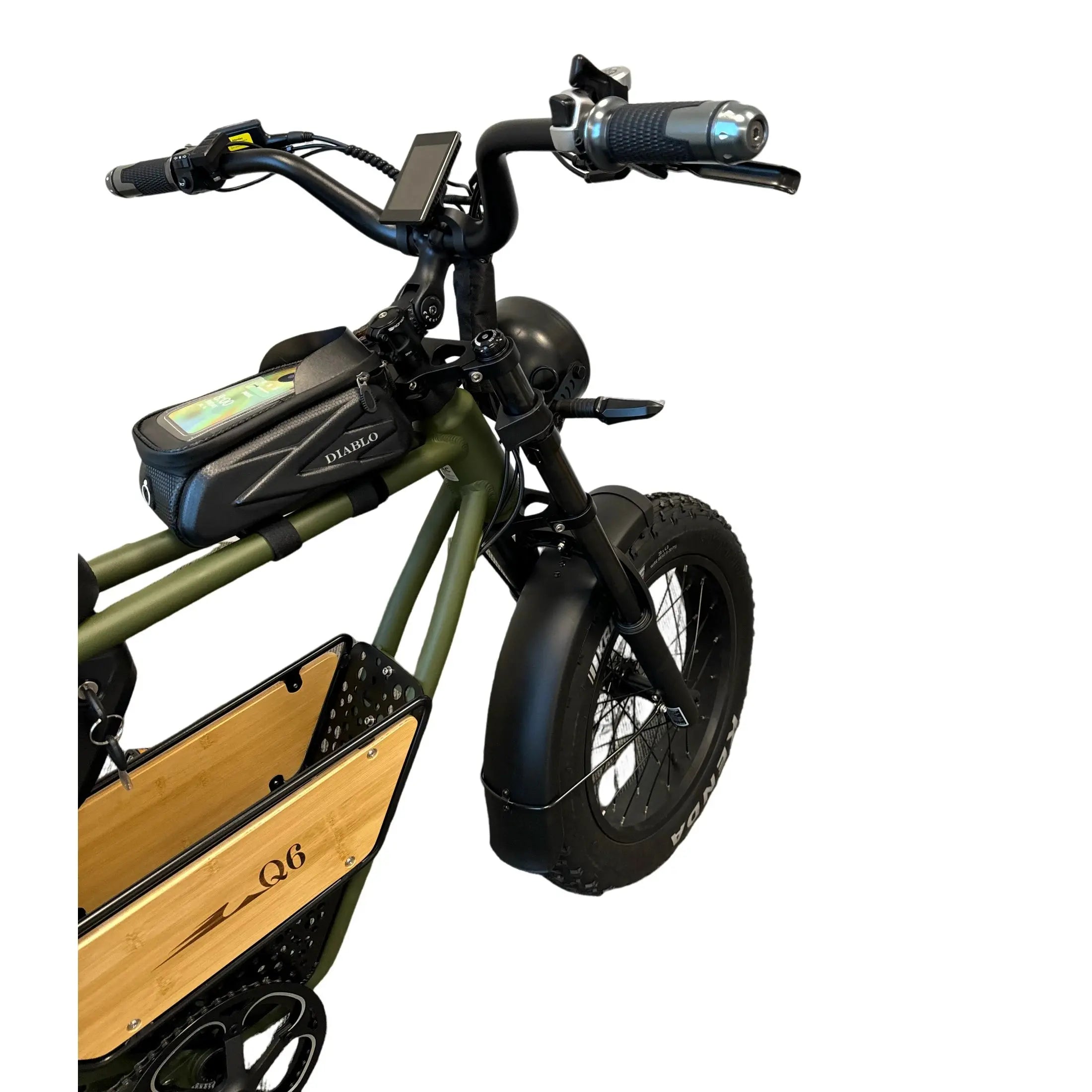 Diablo Q6 Fatbike 7RD Shimano en Hydraulische remmen met alle Accessoires - Mat Groen - AE-trading