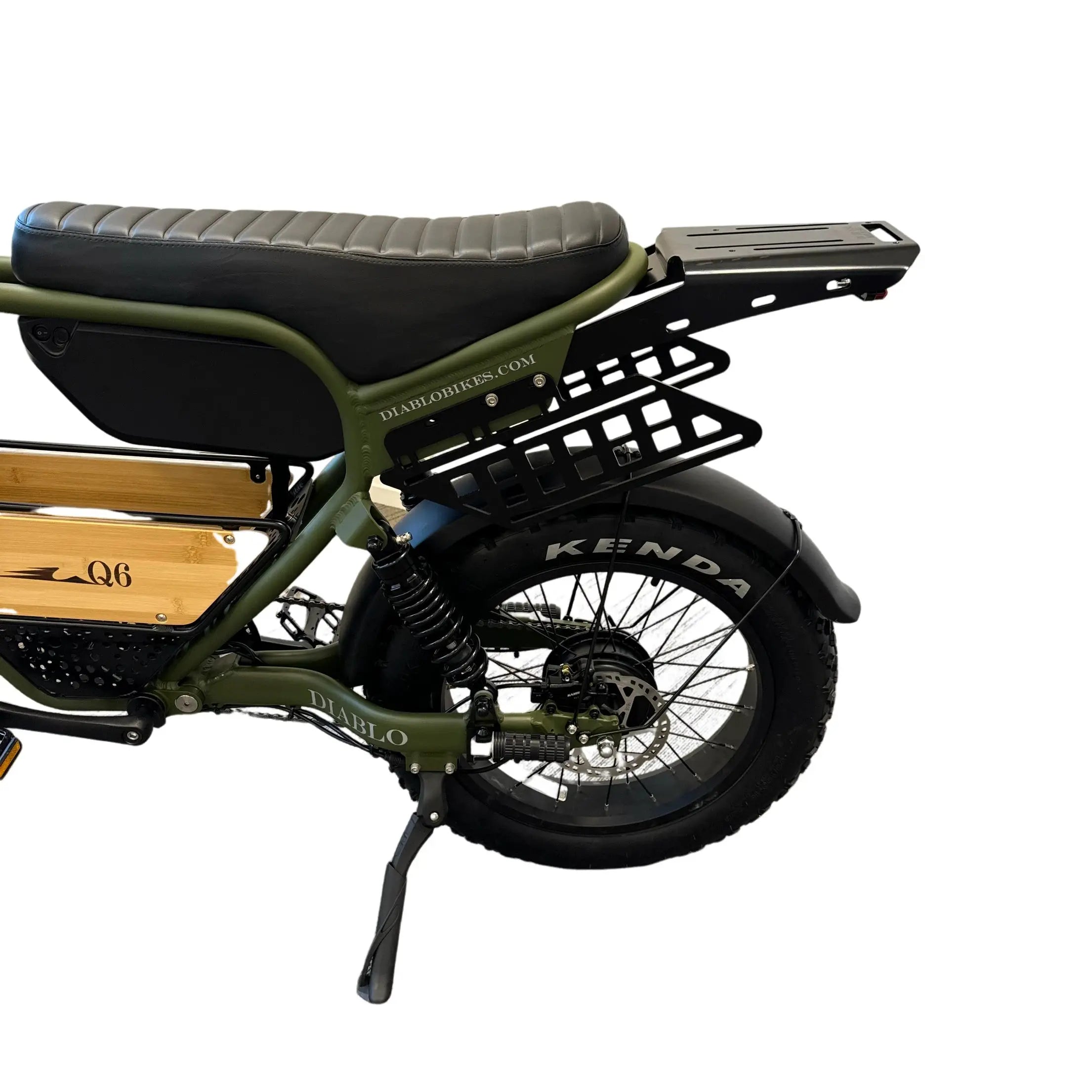 Diablo Q6 Fatbike 7RD Shimano en Hydraulische remmen met alle Accessoires - Mat Groen - AE-trading