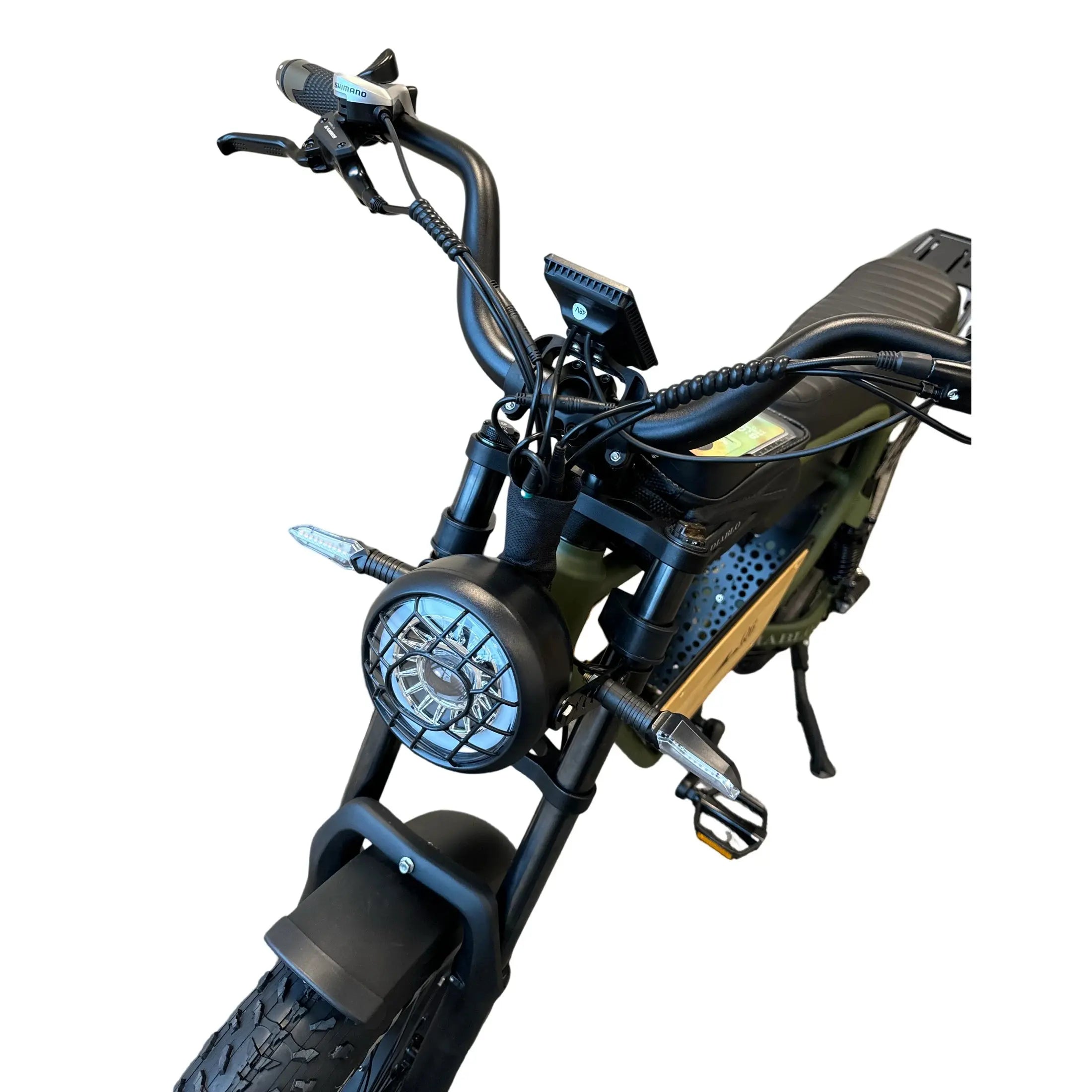 Diablo Q6 Fatbike 7RD Shimano en Hydraulische remmen met alle Accessoires - Mat Groen - AE-trading