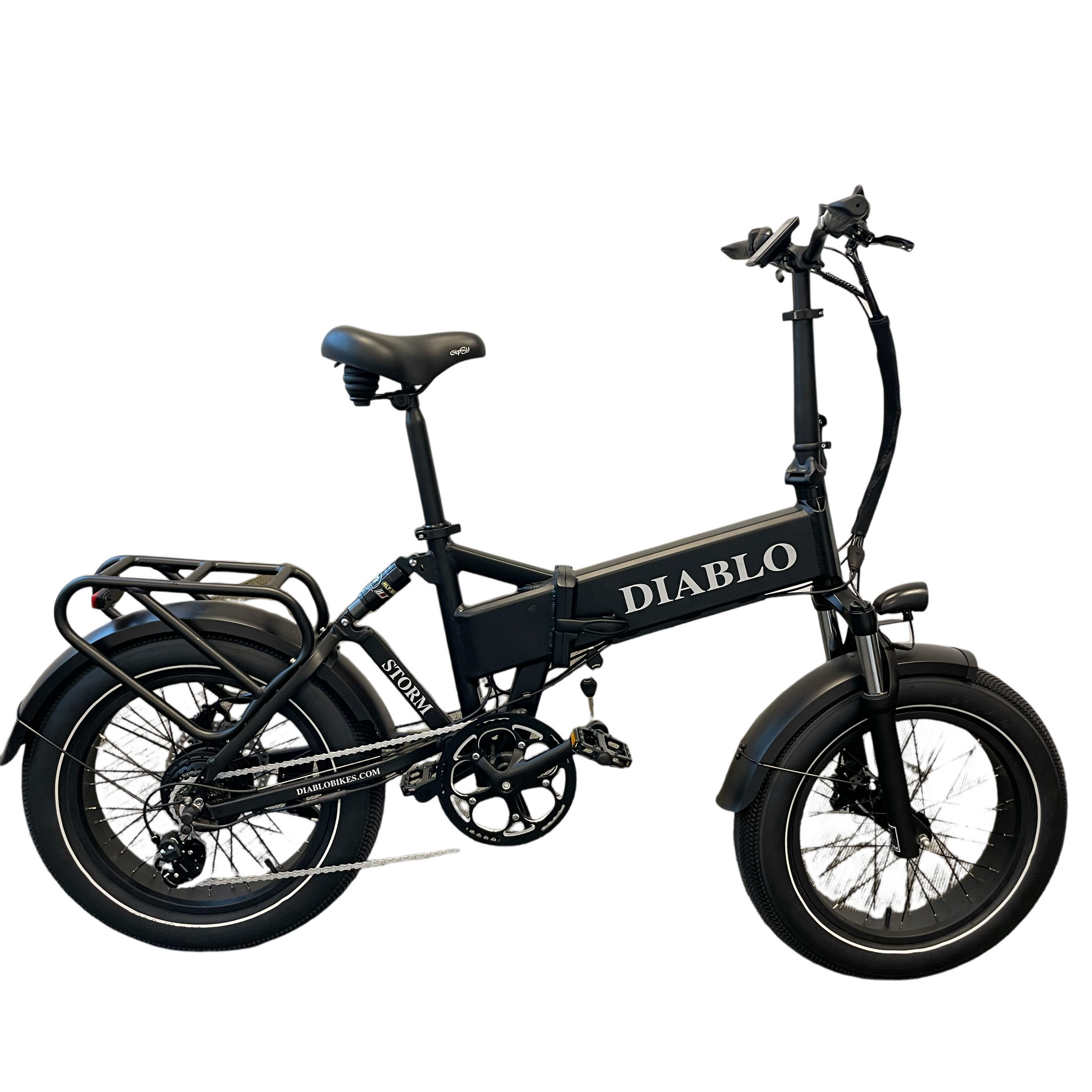 Diablo Storm Fatbike Vouwfiets met Hydraulische remmen - Mat Zwart - AE-trading