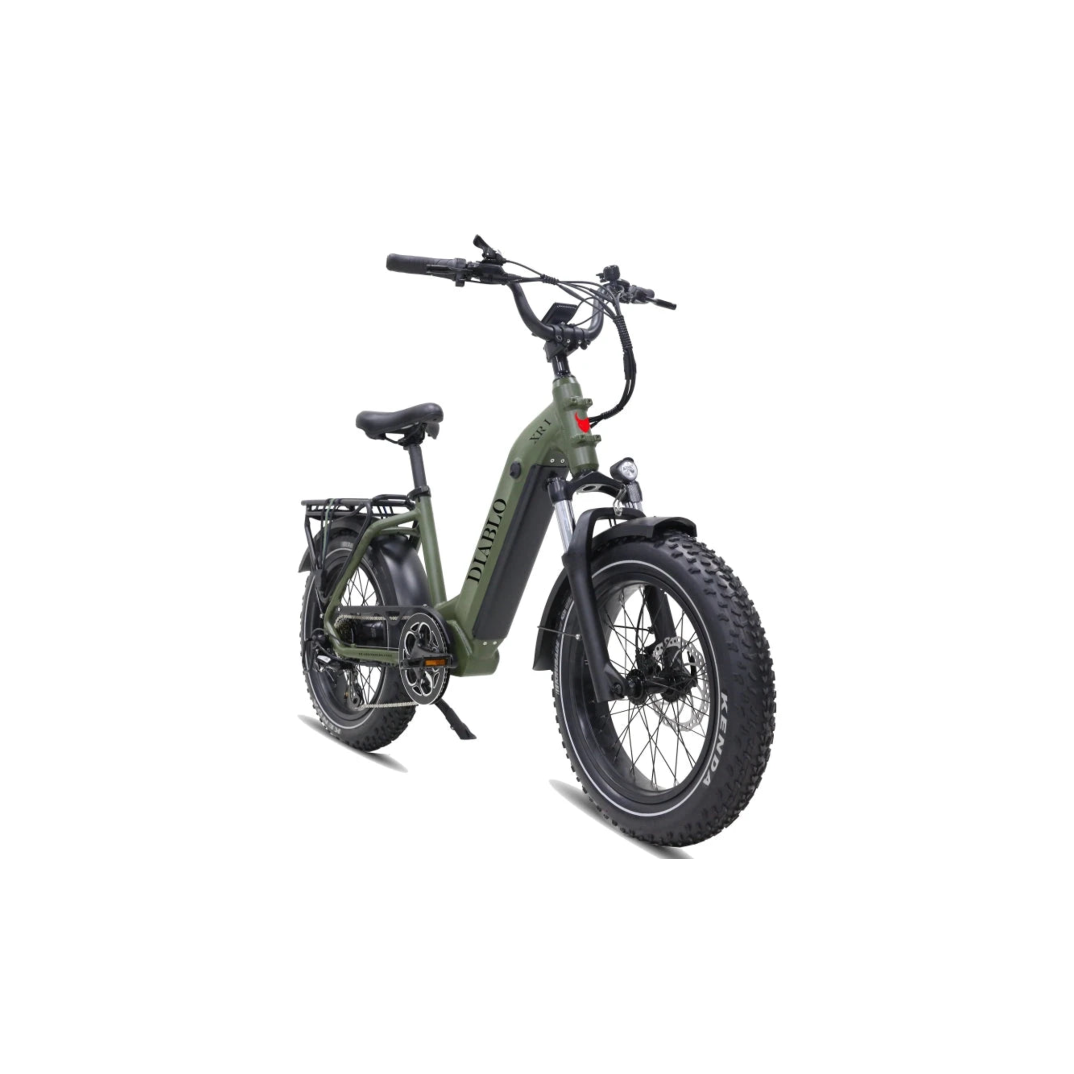 Diablo XR2 - Fatbike - Mat Groen - 20 inch - 160 kg Draagvermogen - Accu Vermogen 15.6 Ah - Hydraulische Remmen - 250W AKM Middenmotor - Shimano 7 Versnellingen