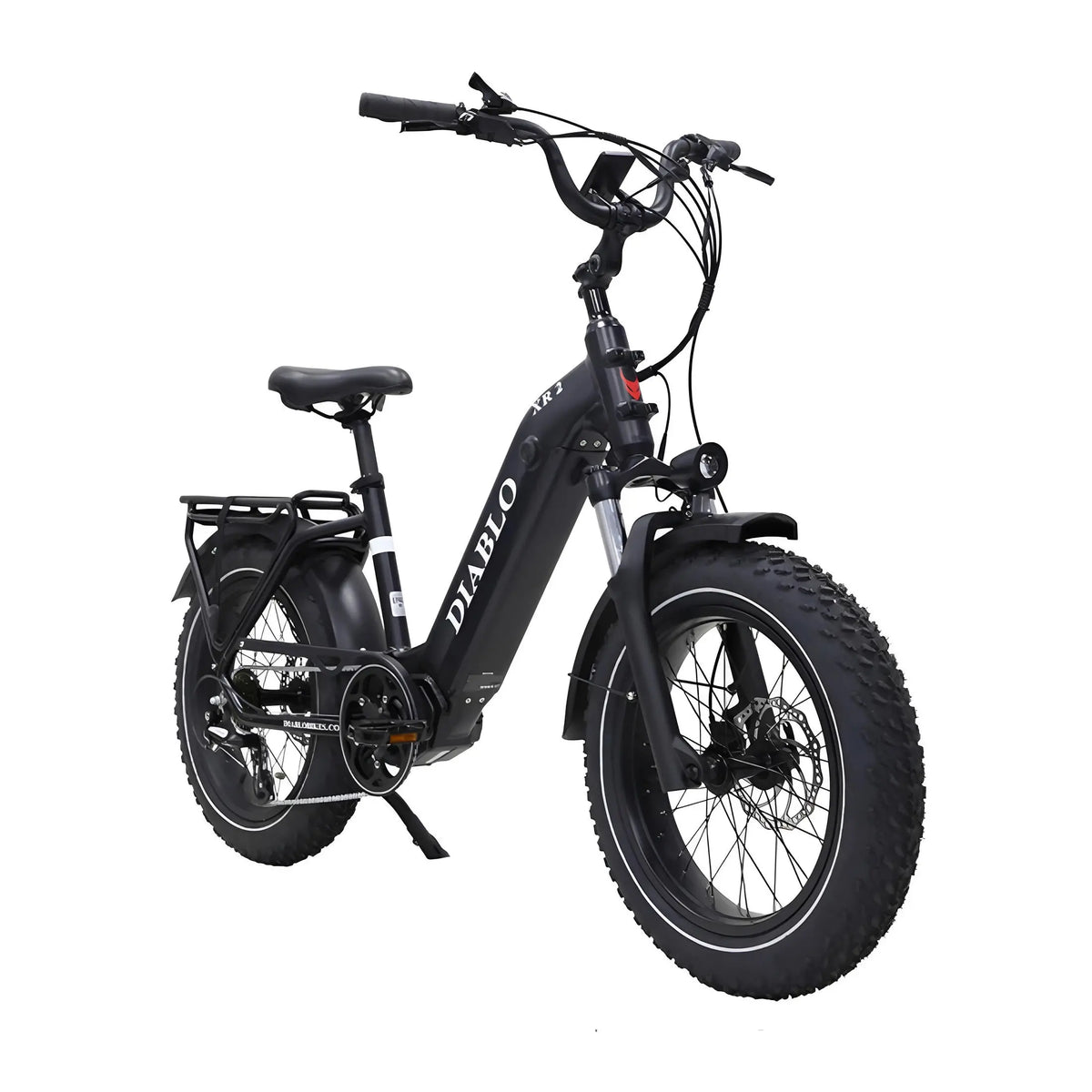 Diablo XR2 - Fatbike - Mat Zwart - 20 inch - 160 kg Draagvermogen - Accu Vermogen 15.6 Ah - Hydraulische Remmen - 250W AKM Middenmotor - Shimano 7 Versnellingen - AE-trading
