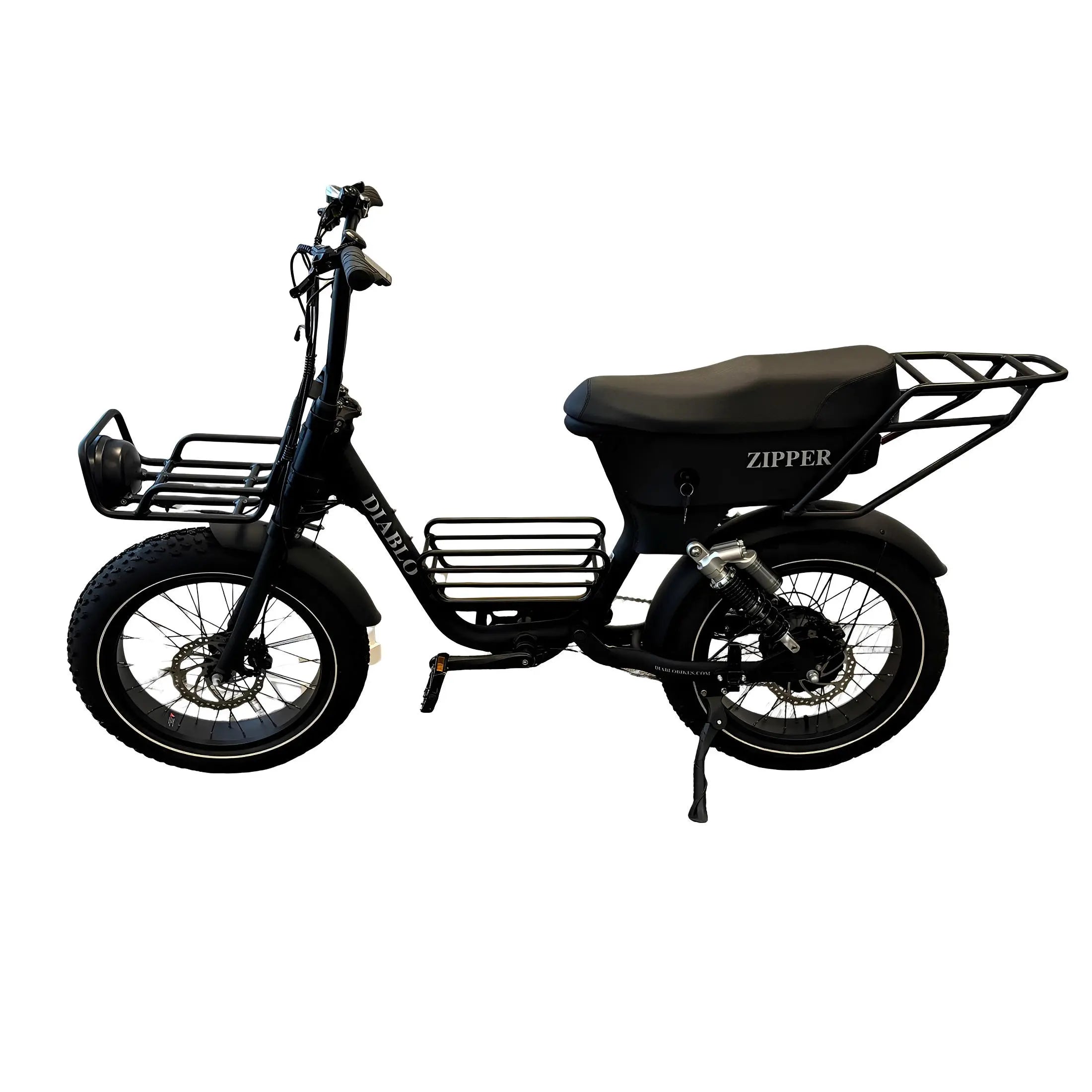 Diablo Zipper Fatbike 7SP Shimano Versnellingen en Achtervering - Mat zwart - AE-trading